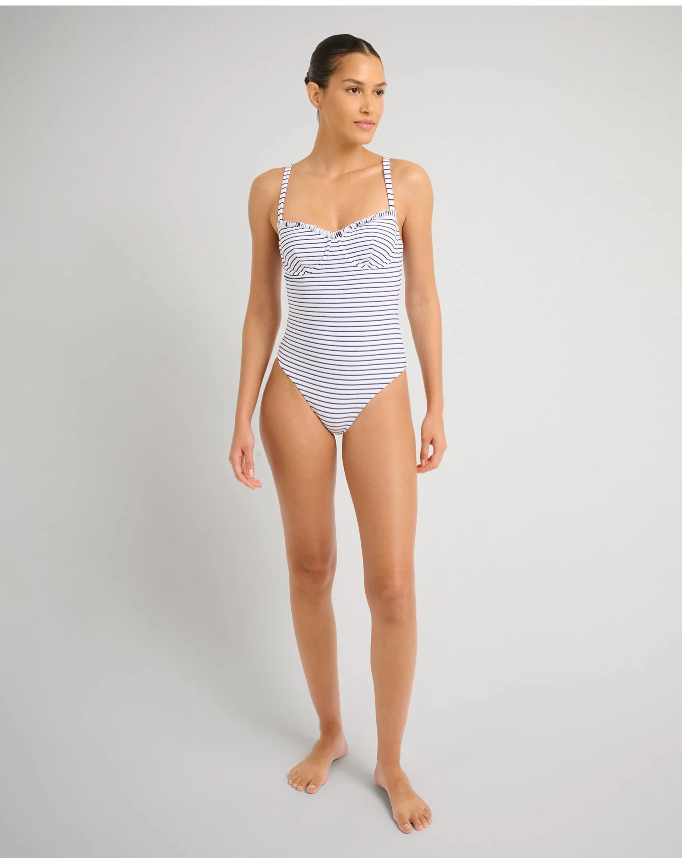 Women | Marilyn One Piece | White x Deep Navy - Image 3