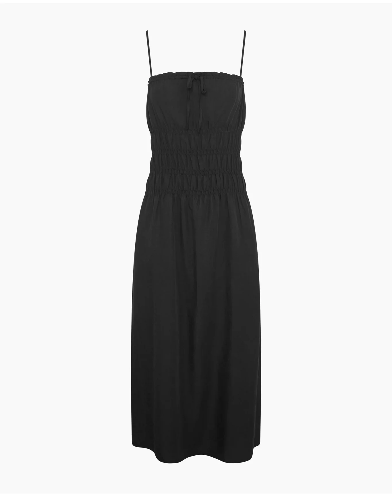 Women | Smocked Midi Dress | Black