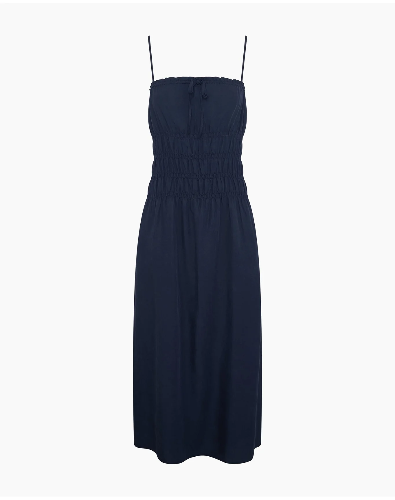 Women | Smocked Midi Dress | Navy