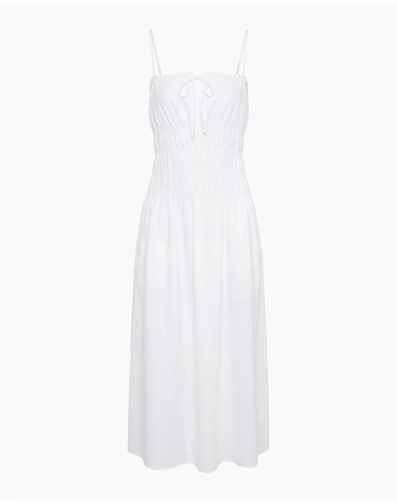 Women | Smocked Midi Dress | White