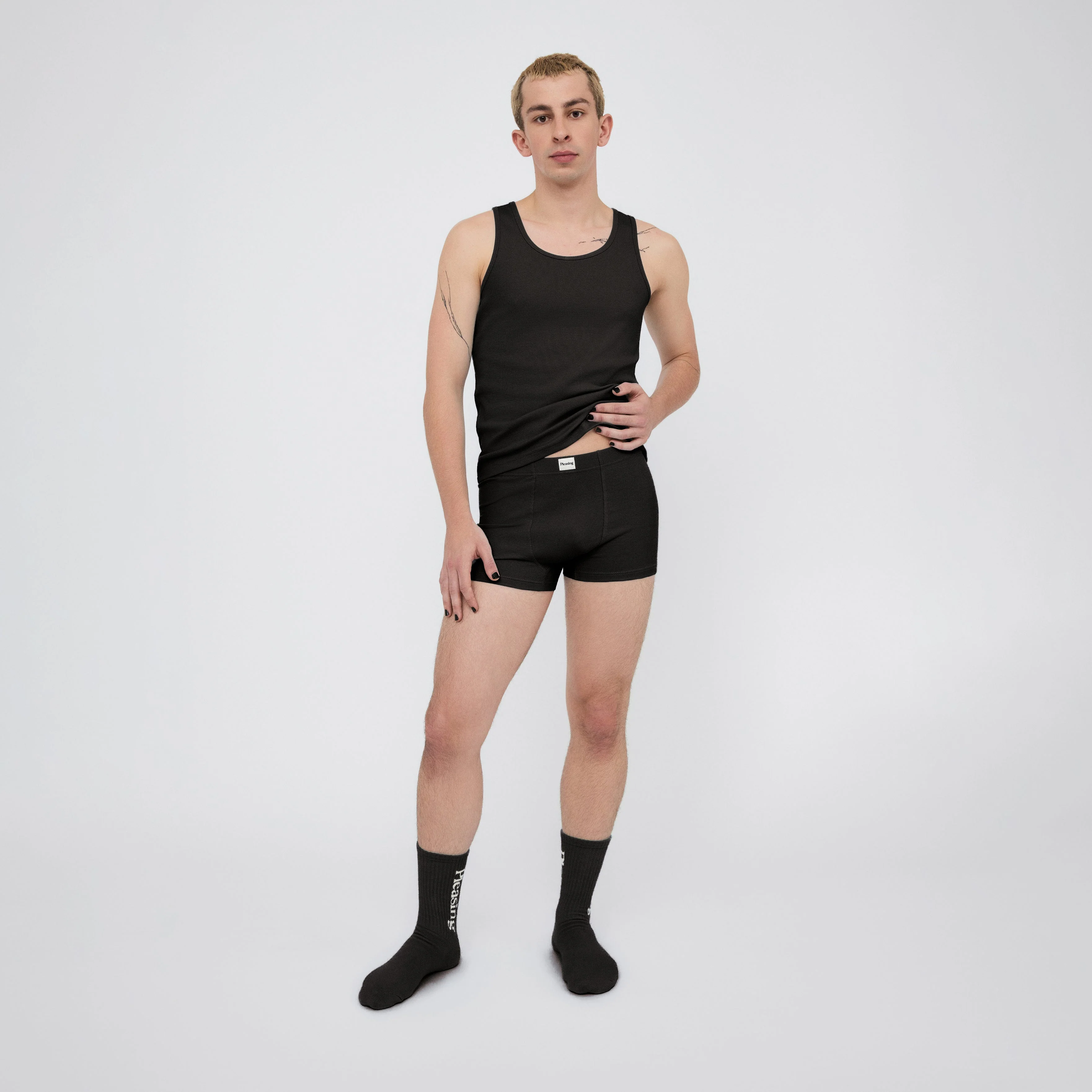 The Pleasing Ribbed Boxer Brief | Black - Image 25