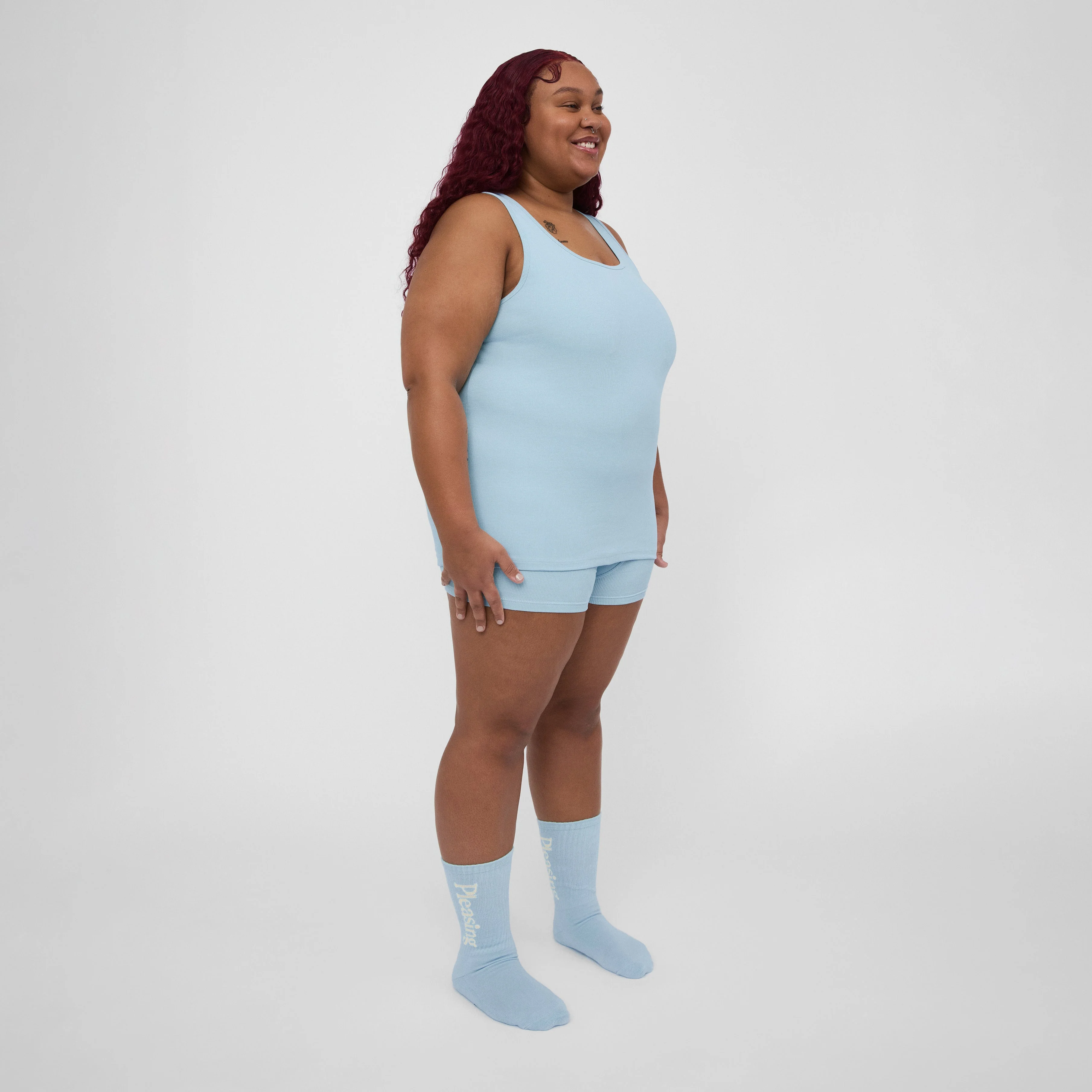 The Pleasing Ribbed Tank | Blue - Image 13