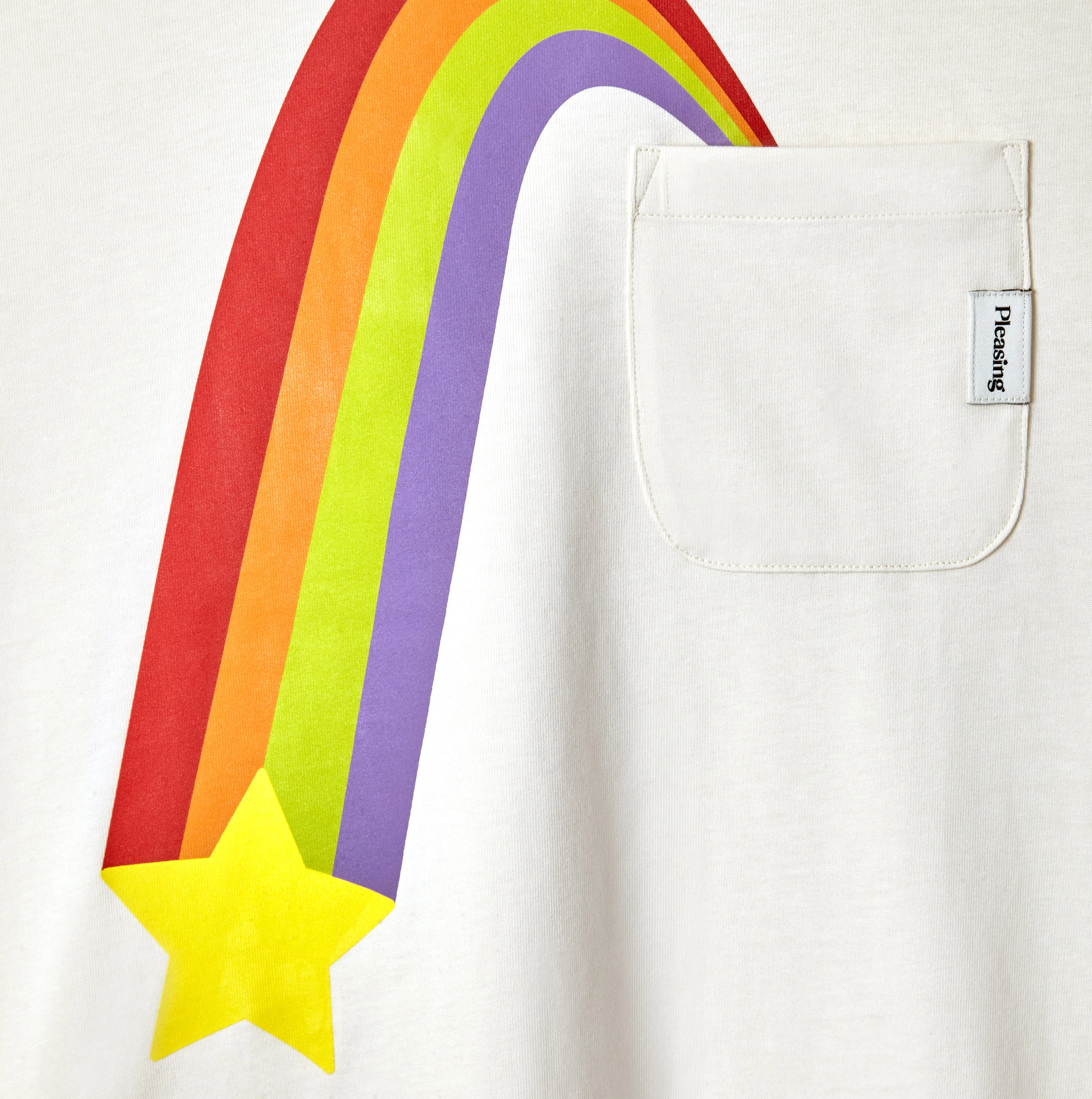 The Rainbow Ray Ringer Tee | Cherry Cloud - Image 3