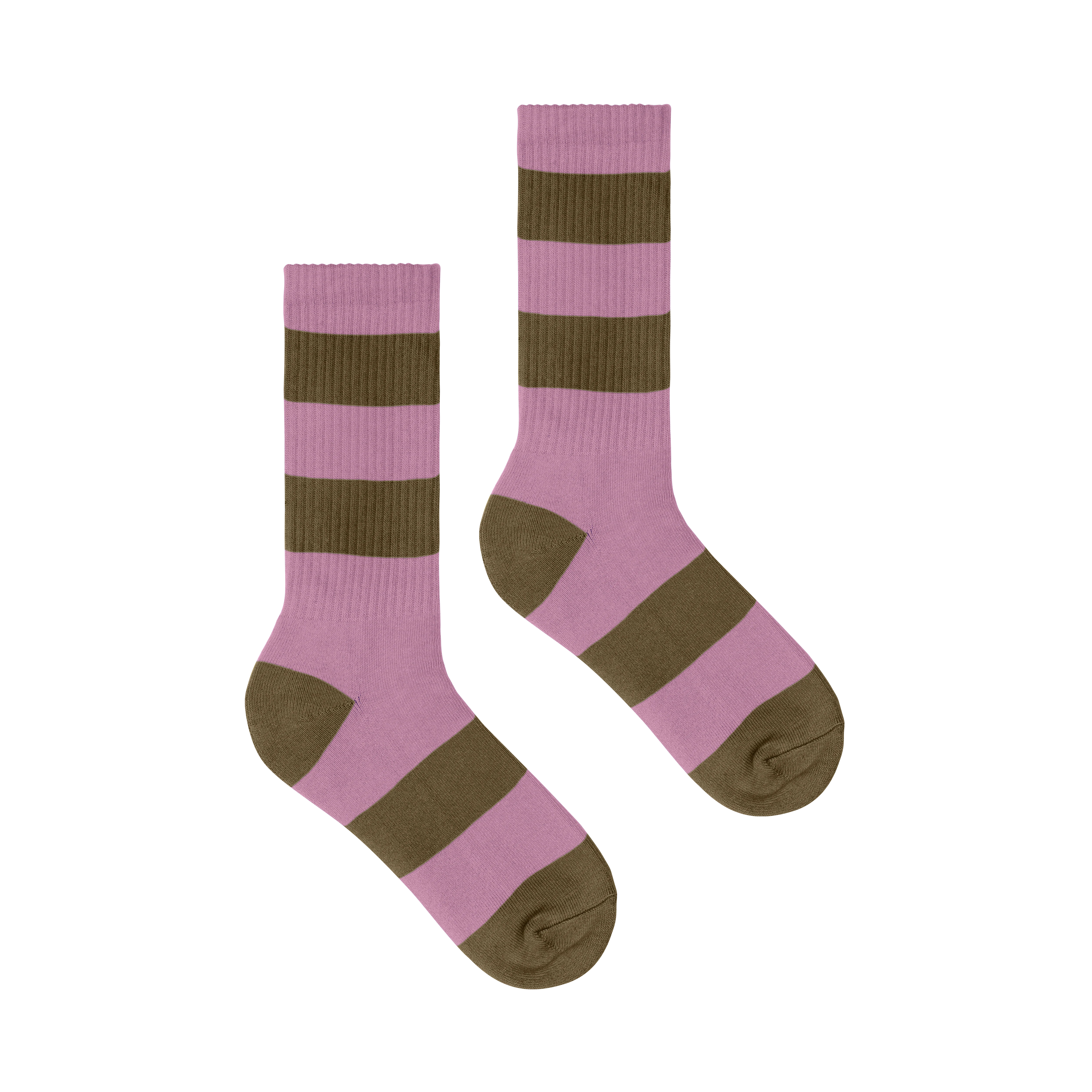 The Slouchy Striped Sock | Lilac & Mustard