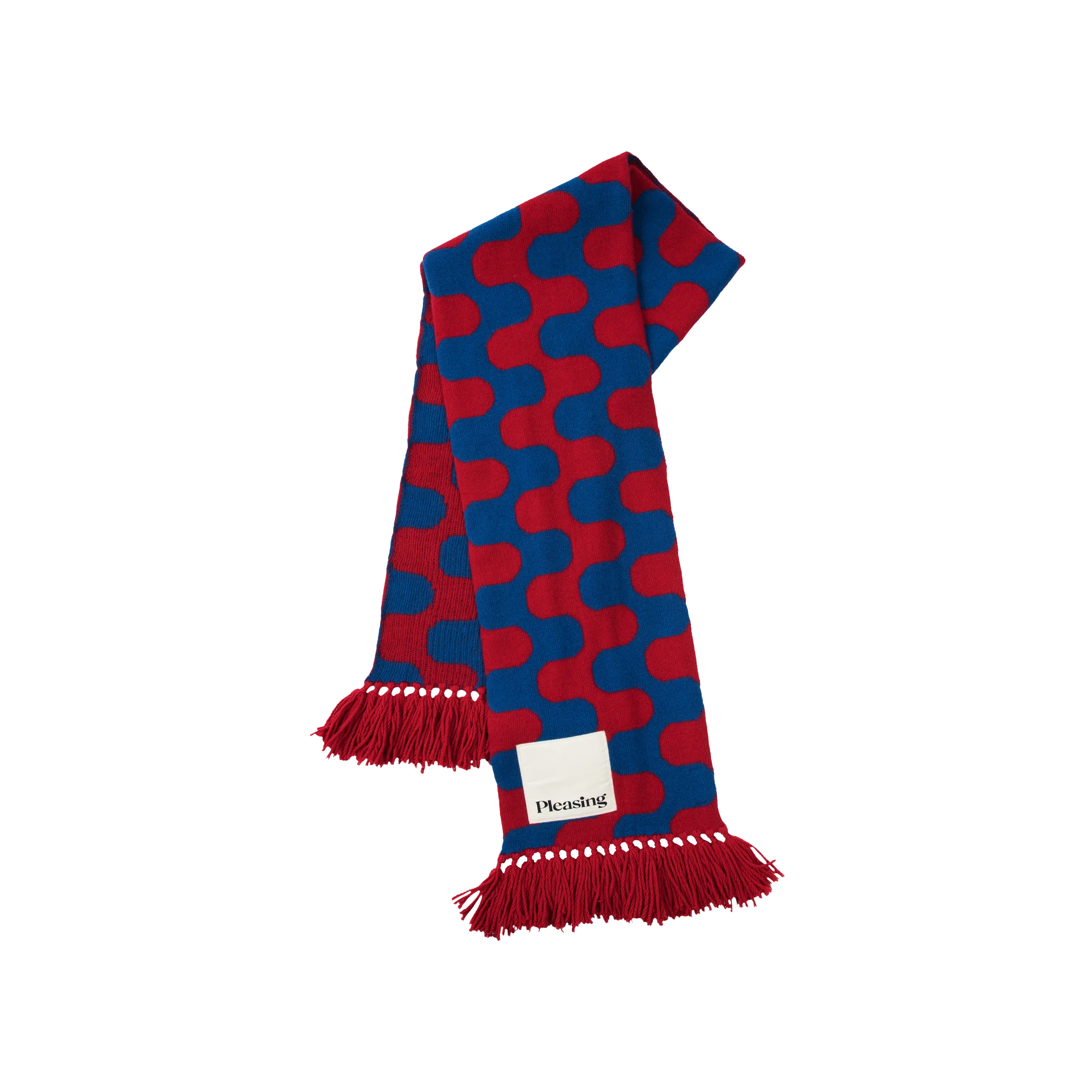 The Squiggle Knit Scarf | Blue - Image 5
