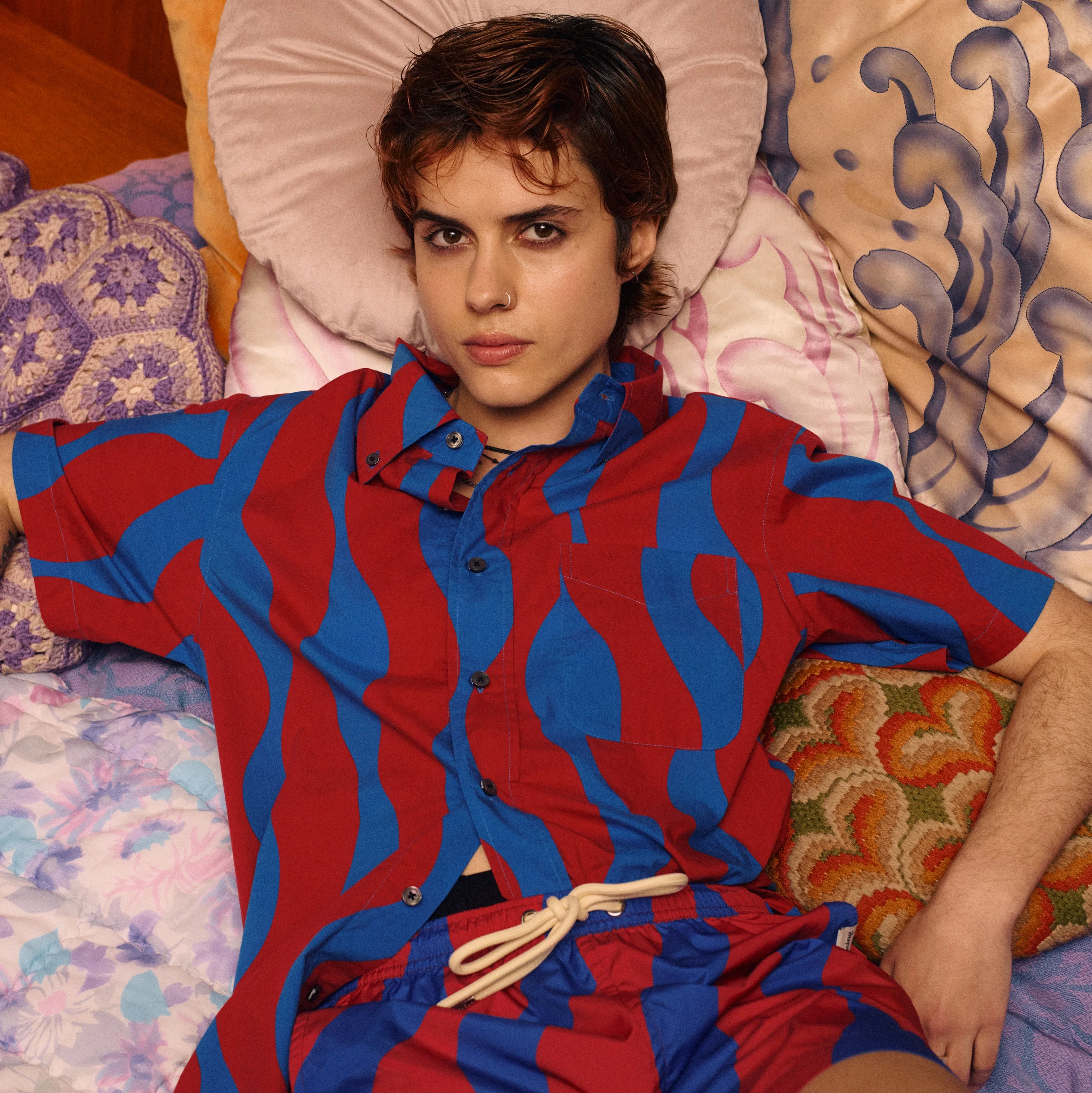The Squiggle Short | Deep Cherry Blue - Image 4