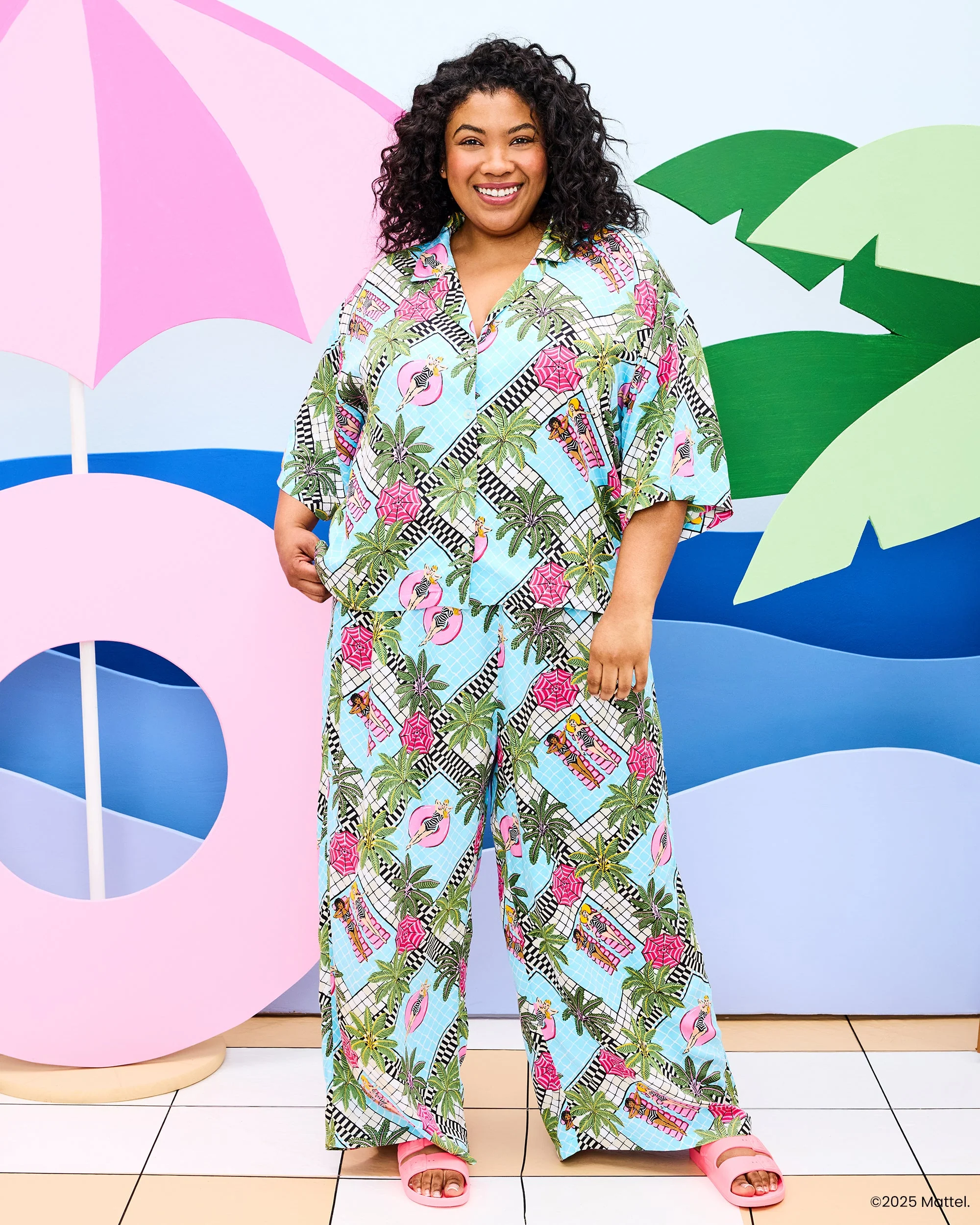 Barbie + Printfresh Retro Relaxation - Satin Wildest Dreams Set | Retro Blue - Image 2