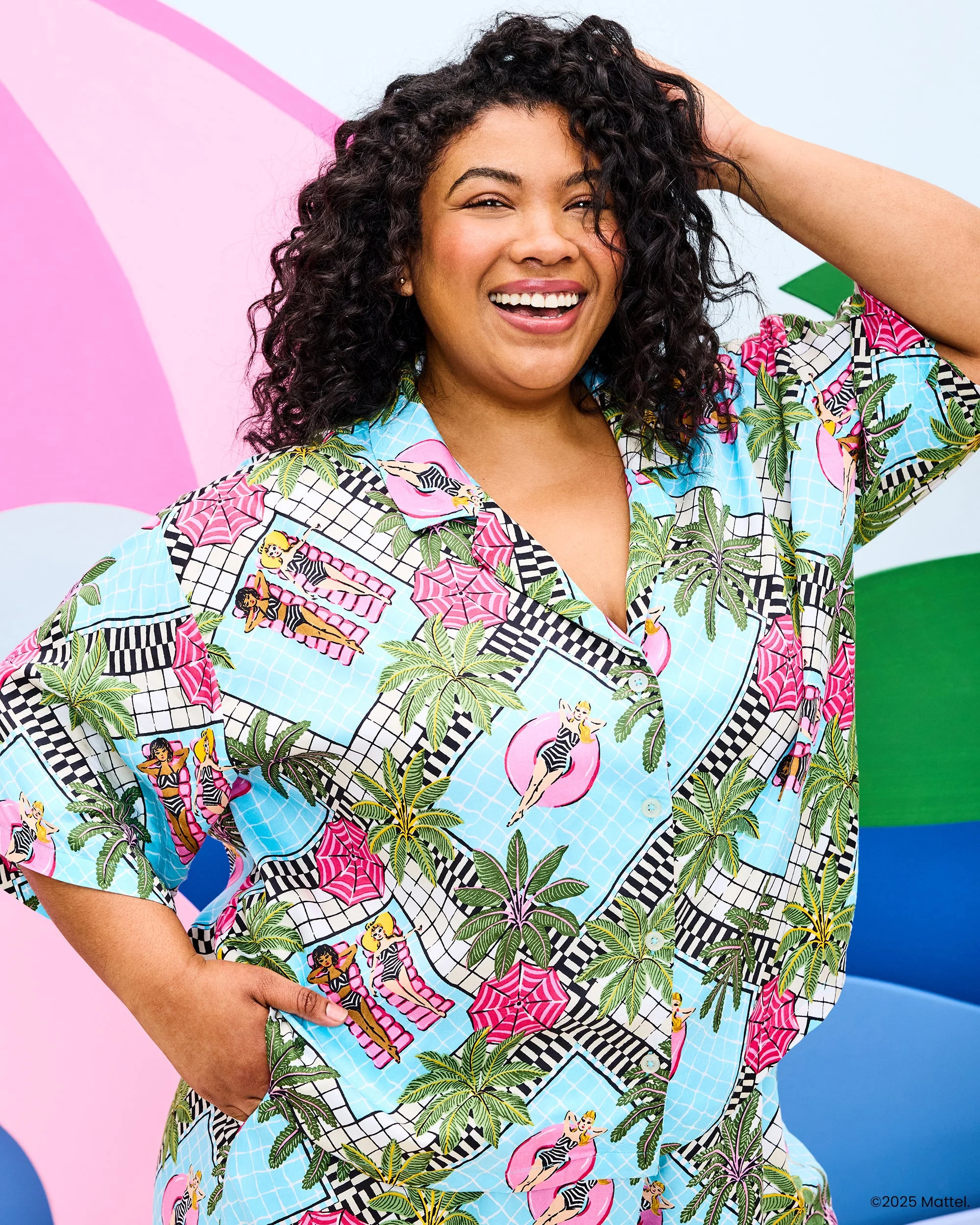 Barbie + Printfresh Retro Relaxation - Satin Wildest Dreams Set | Retro Blue - Image 6