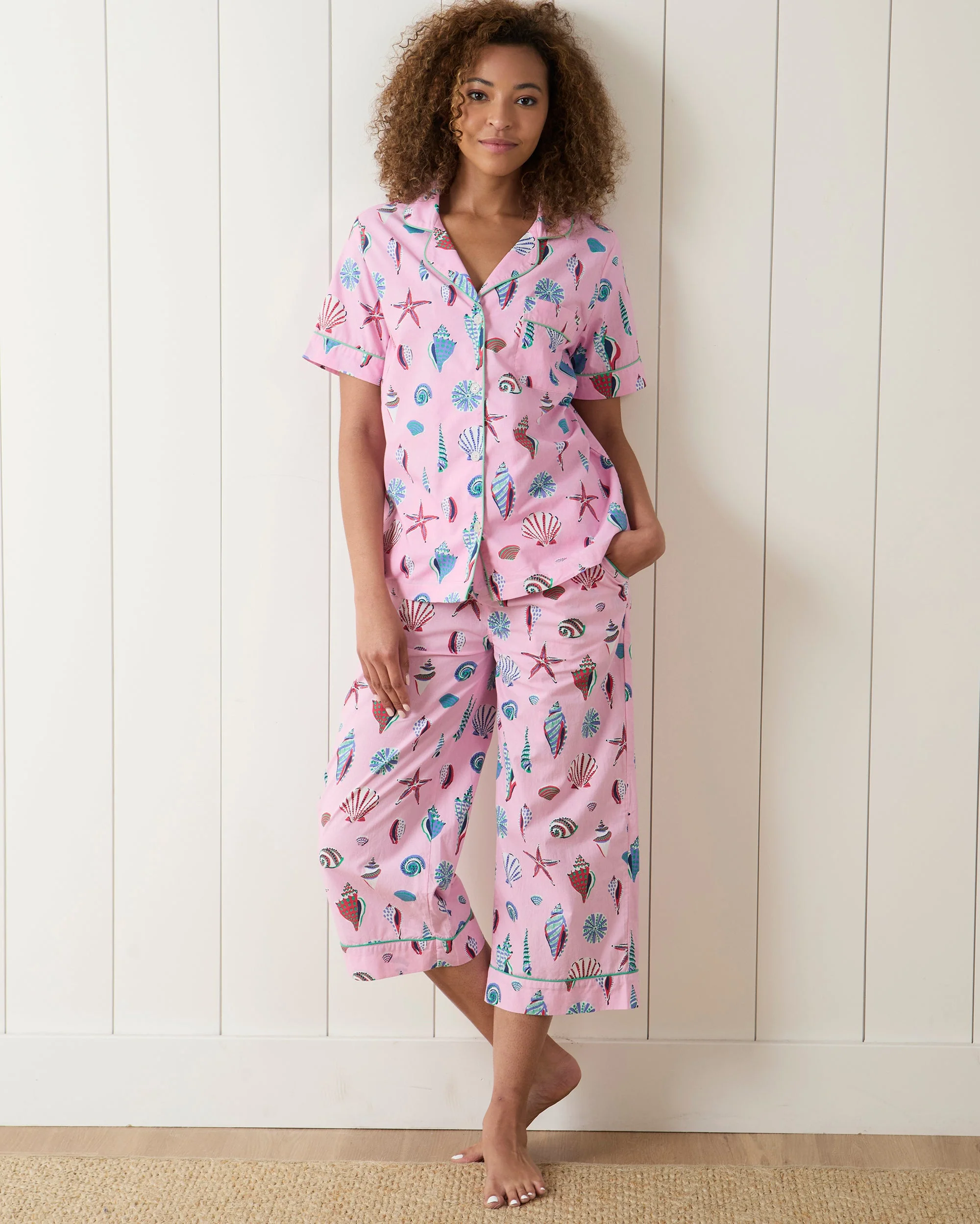 Beachcomber - Short Sleeve Top & Cropped Pants Set | Pink Sand - Image 2