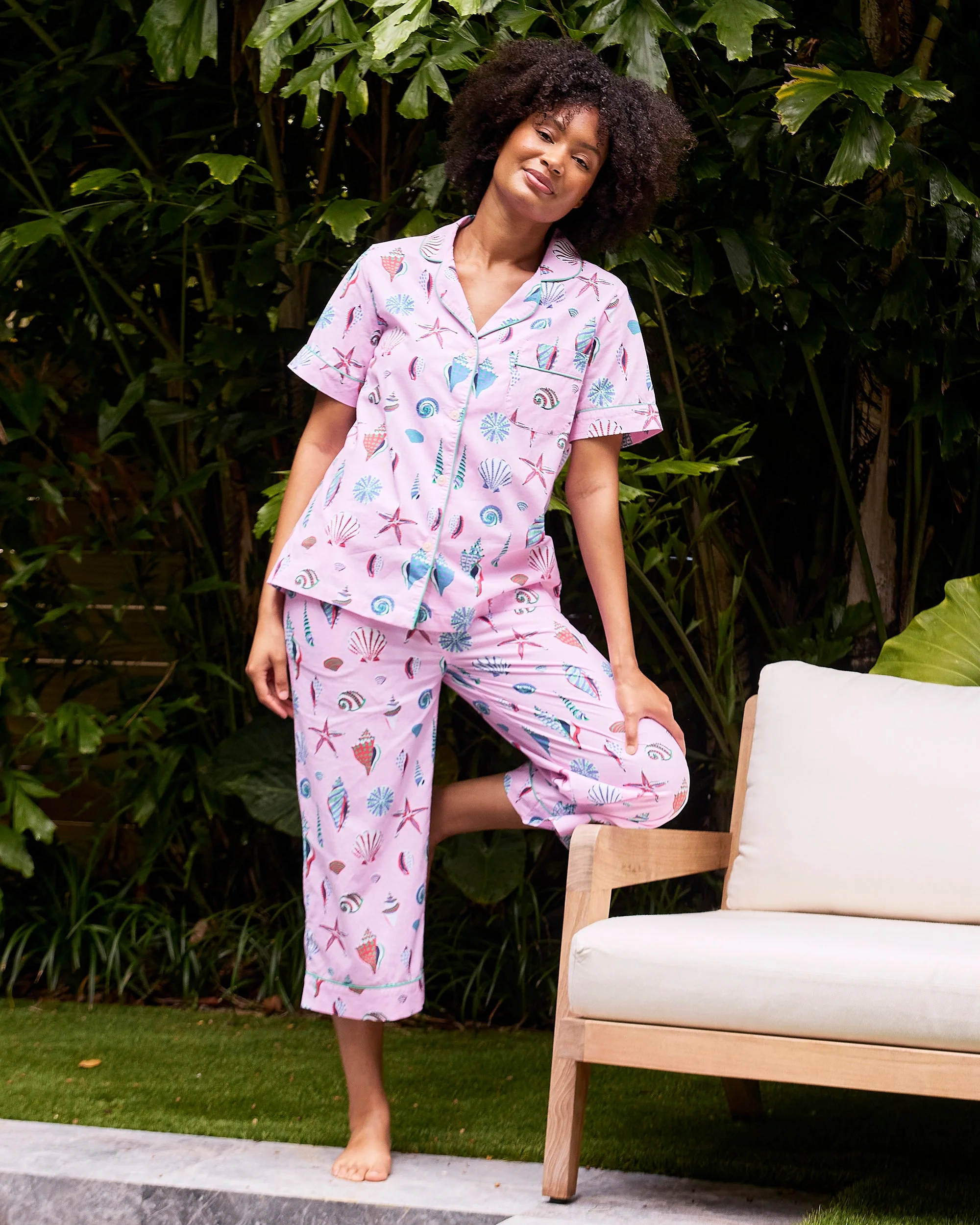 Beachcomber - Short Sleeve Top & Cropped Pants Set | Pink Sand - Image 5