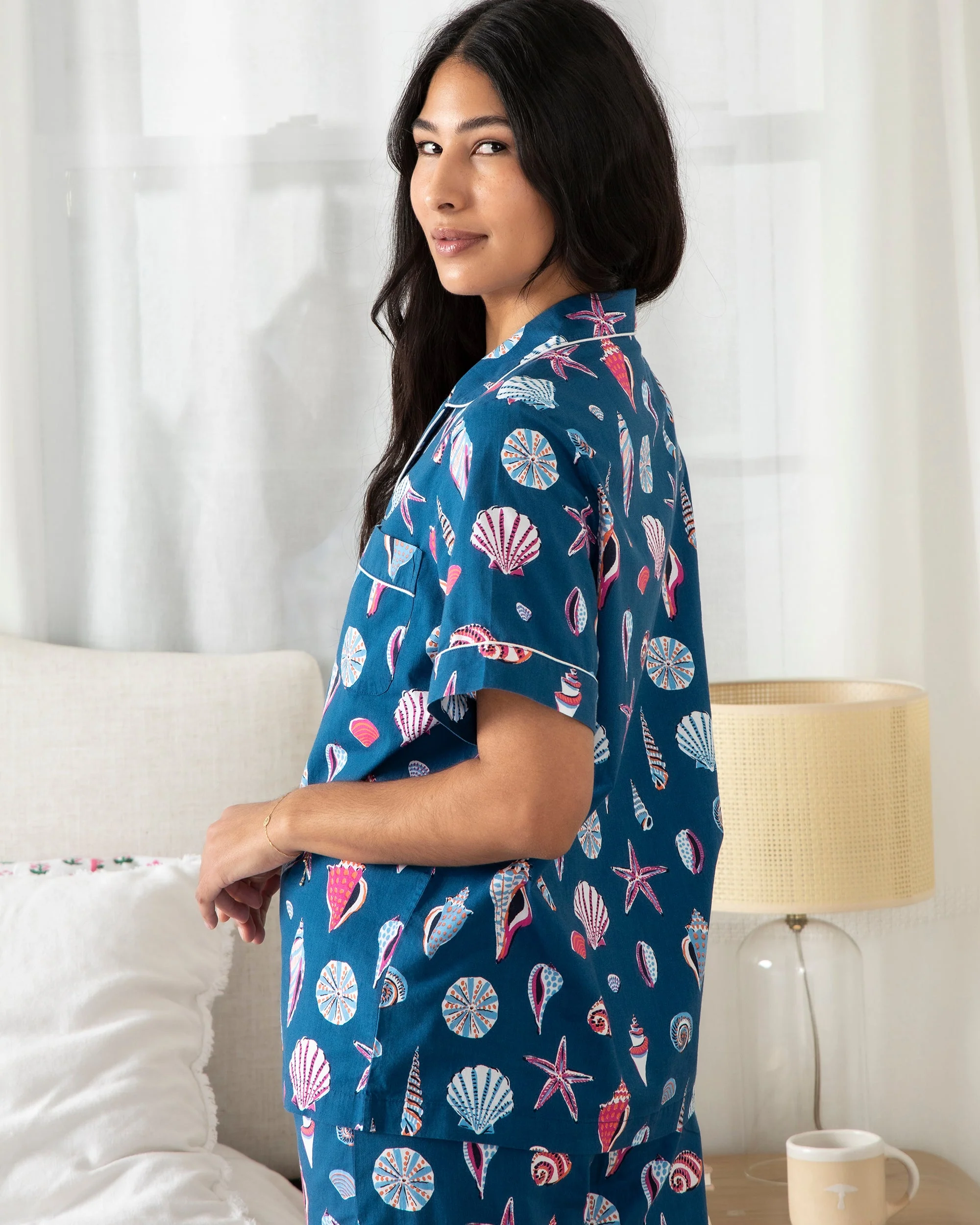 Beachcomber - Short Sleeve Top & Cropped Pants Set | Shoreline Blue - Image 2