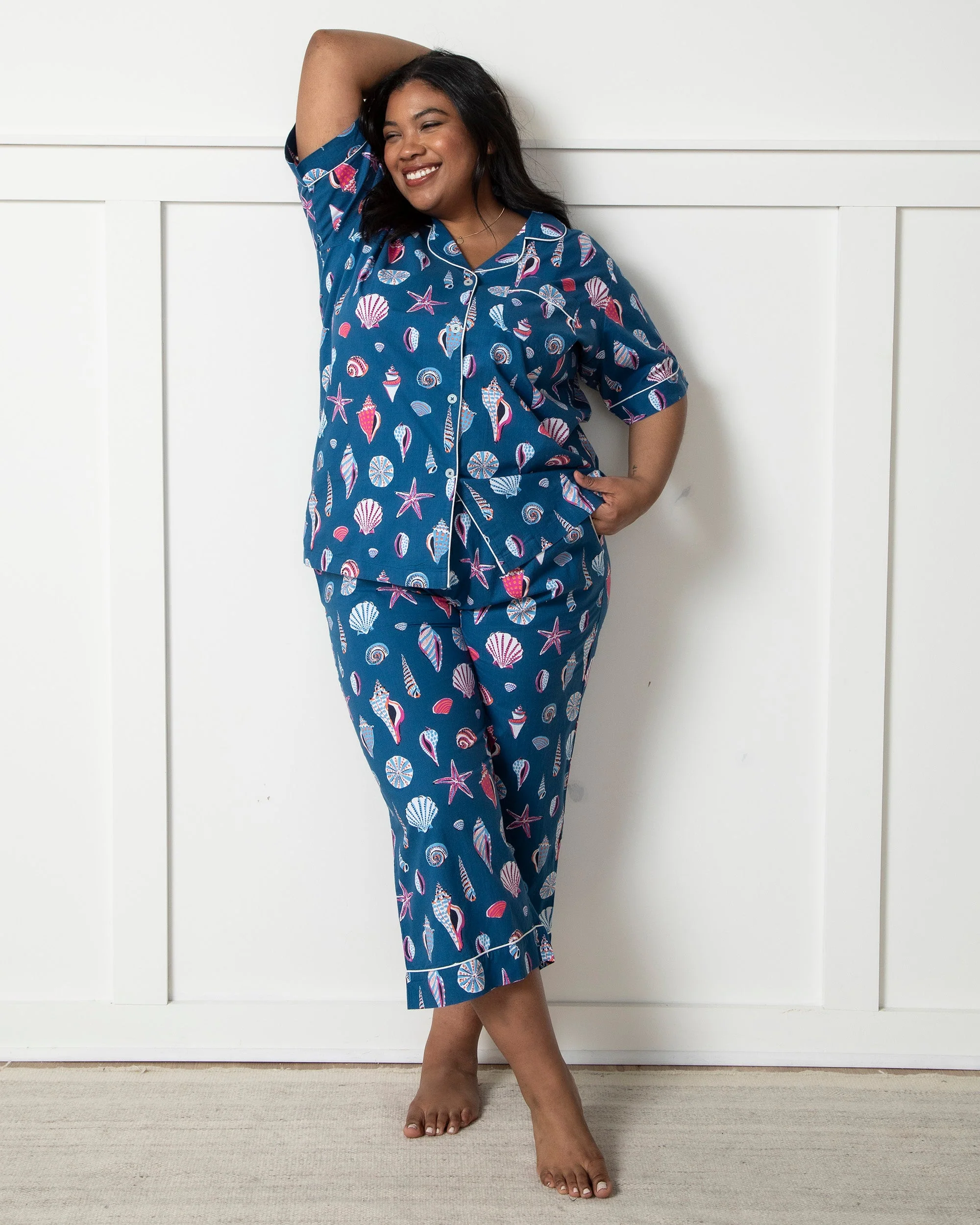 Beachcomber - Short Sleeve Top & Cropped Pants Set | Shoreline Blue - Image 3