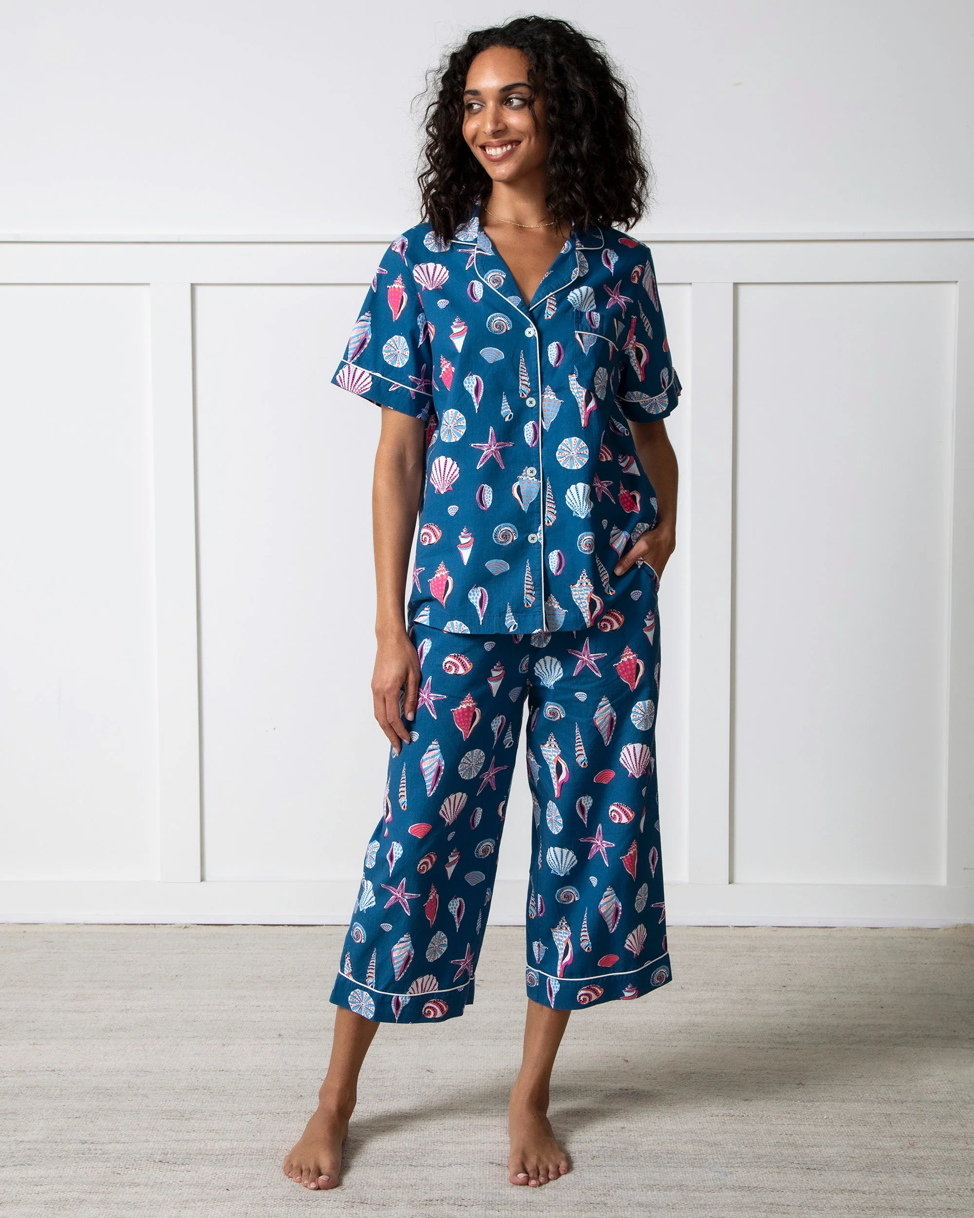 Beachcomber - Short Sleeve Top & Cropped Pants Set | Shoreline Blue - Image 5