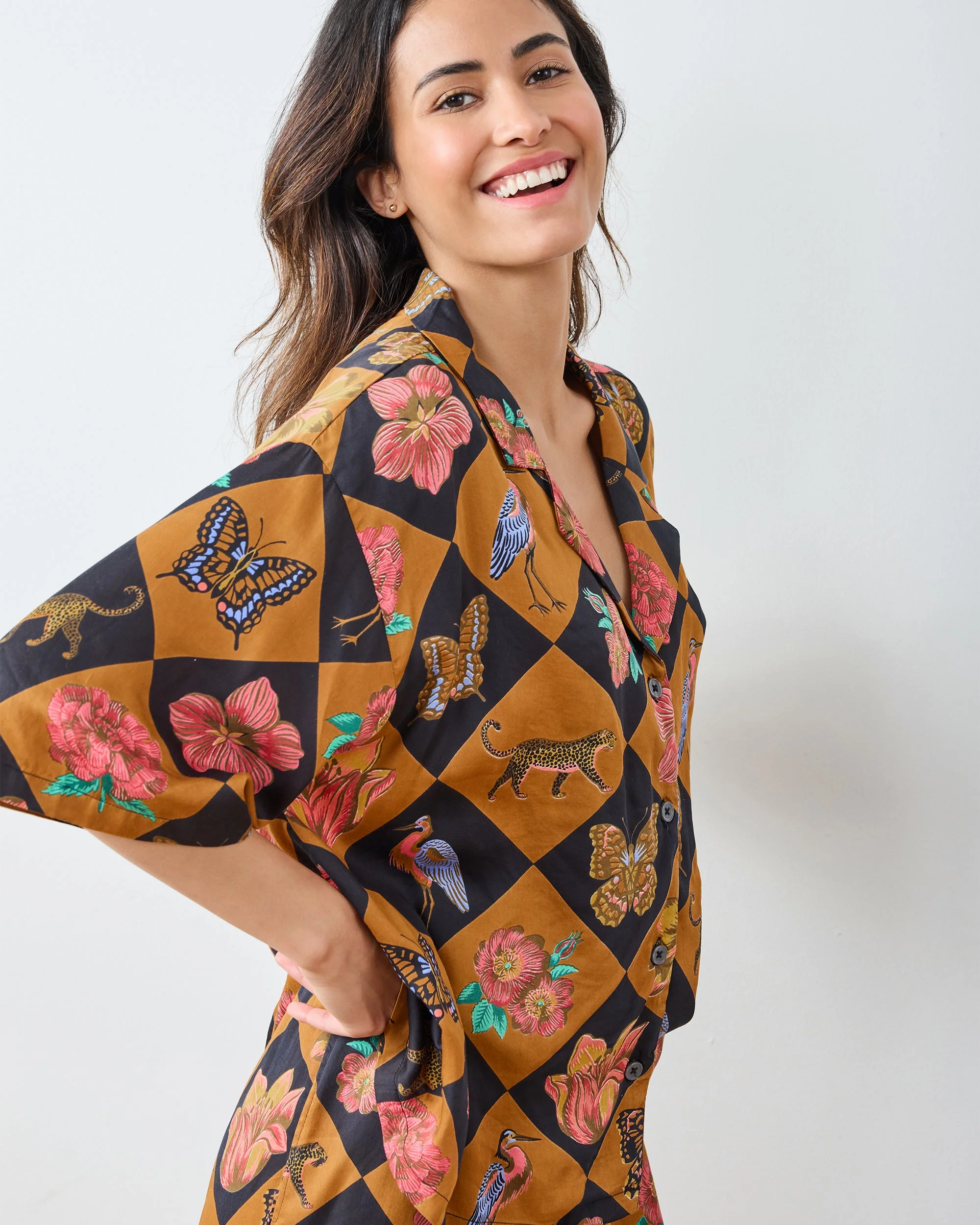 Botanical Checkerboard - Eco Satin Wildest Dreams Set | Caramel - Image 6
