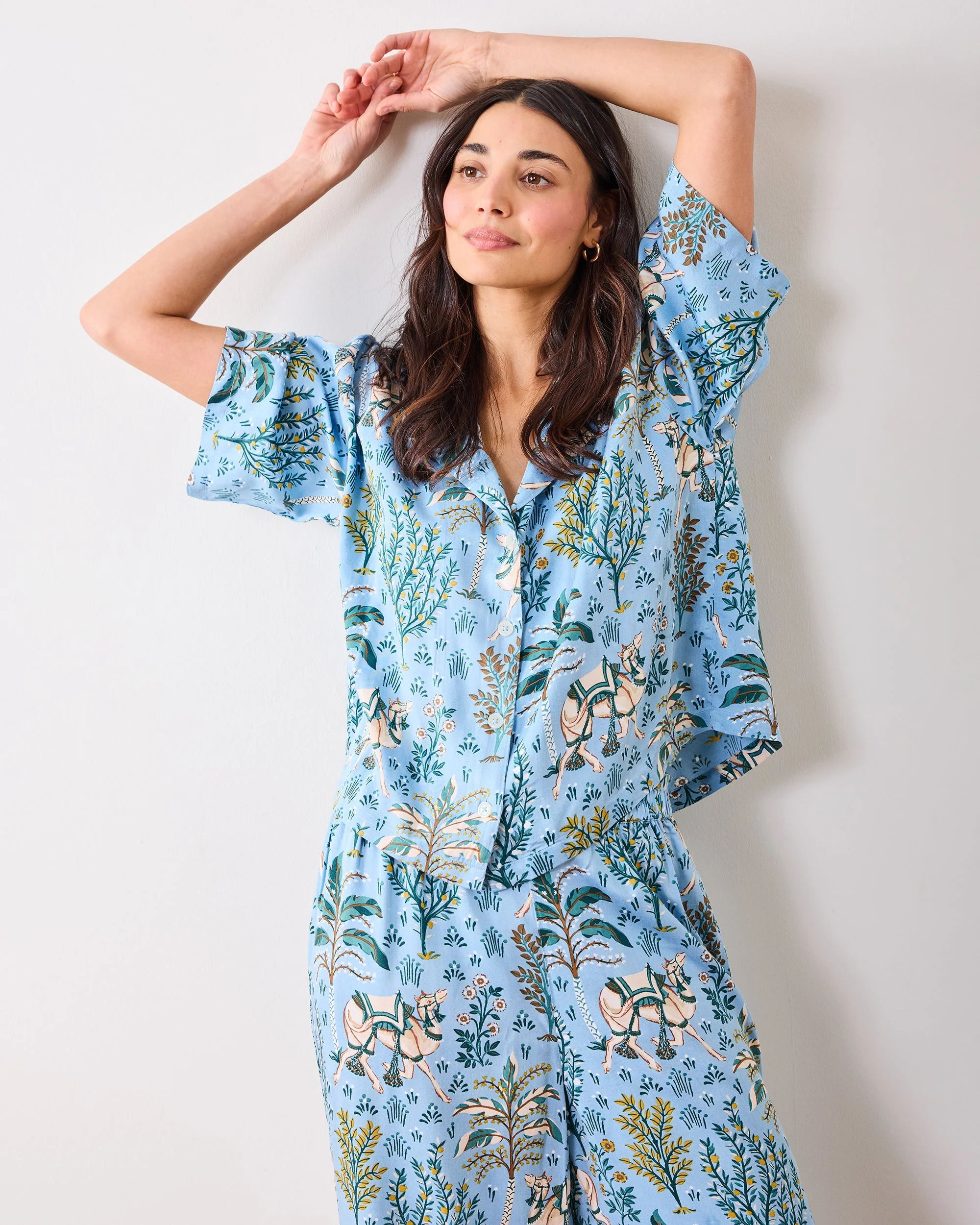Camel's Courtyard - Tall Eco Satin Wildest Dreams Set | Slate Blue - Image 5