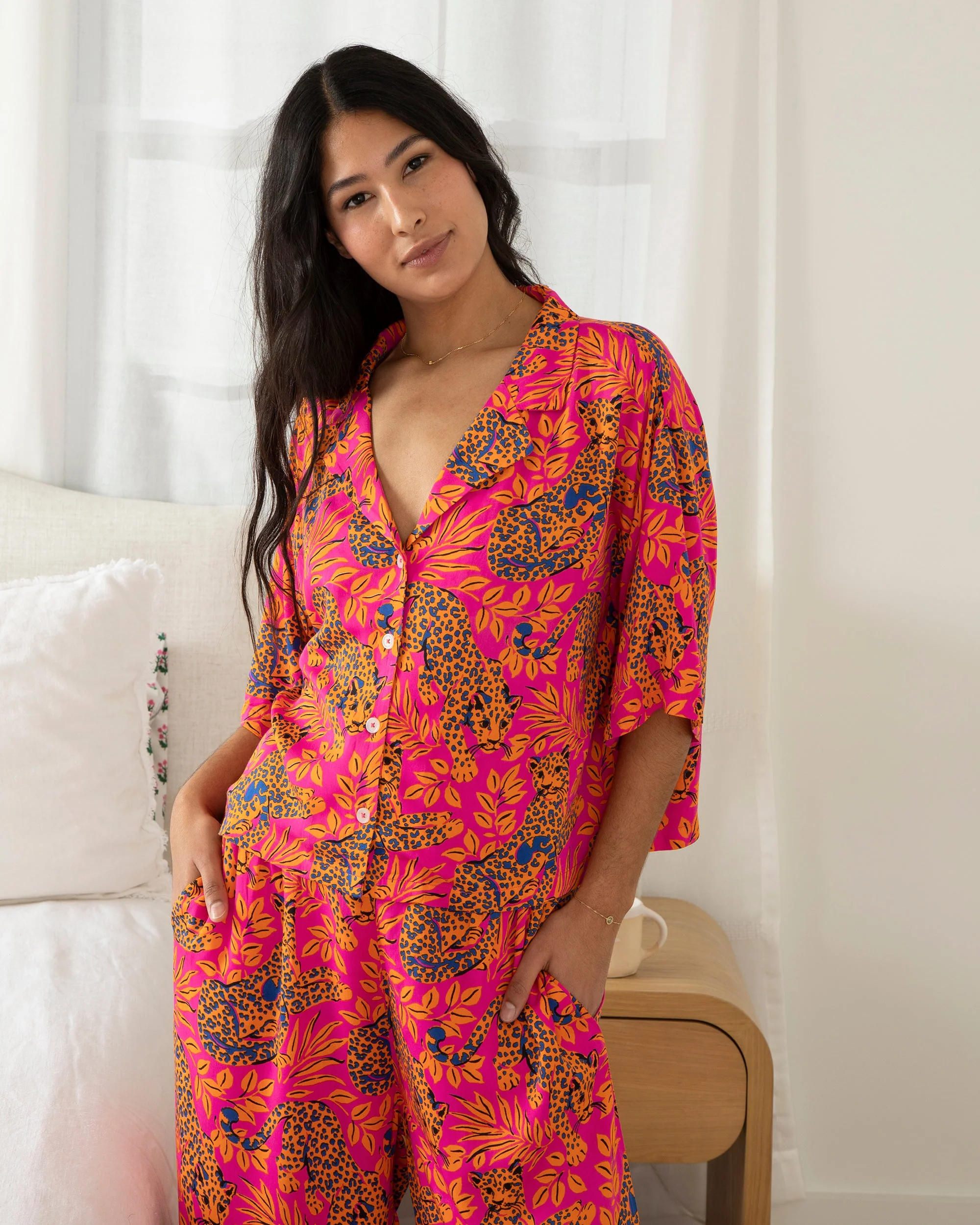City Cat - Petite Eco Satin Wildest Dreams Set | Fuchsia - Image 2
