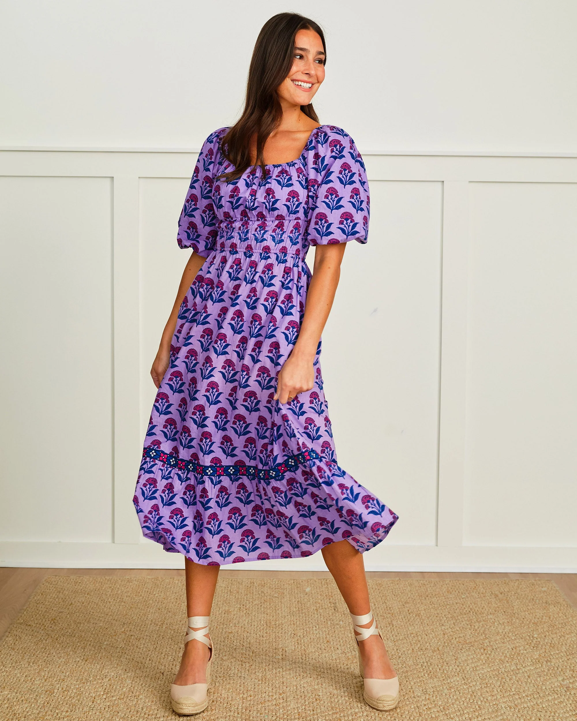 Countryside Drives - Skip Ahead Midi Dress | Lavender Fields - Image 2