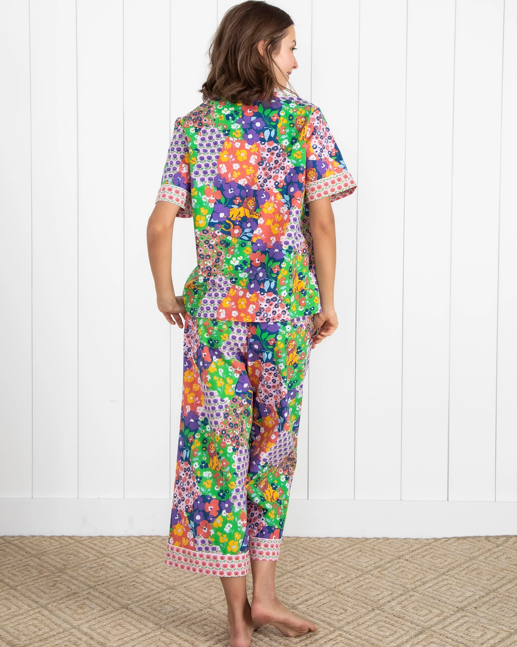 Flower Power - Short Sleeve Top & Cropped Pants Set | Grape Soda - Image 6
