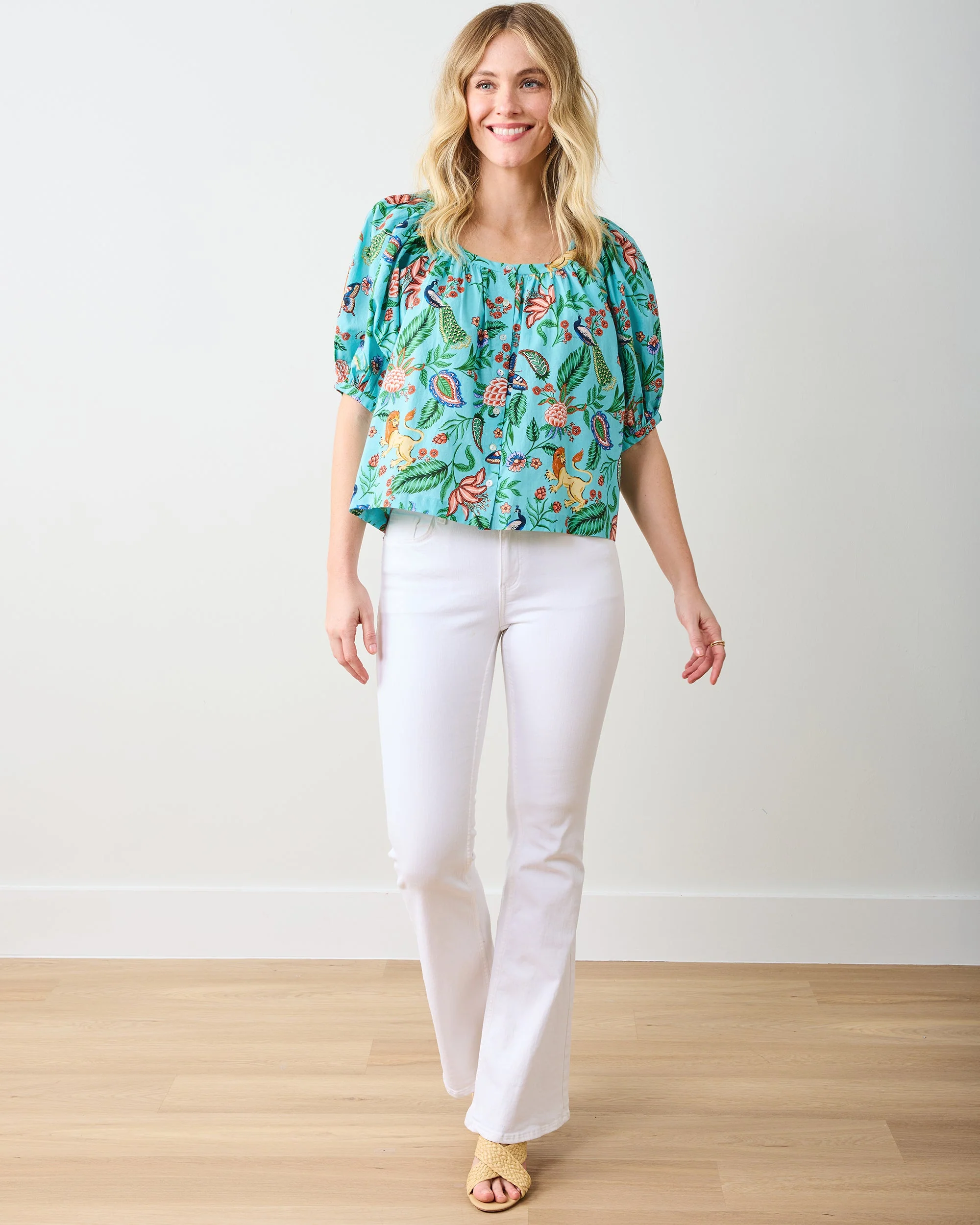 Garden District - Gilmore Blouse | Caribbean Blue - Image 2
