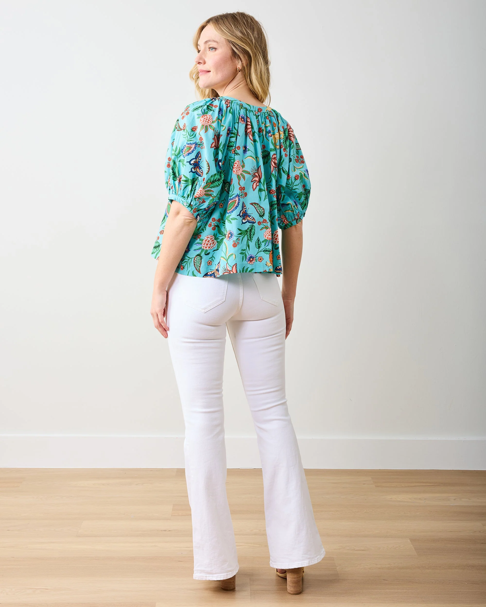 Garden District - Gilmore Blouse | Caribbean Blue - Image 3