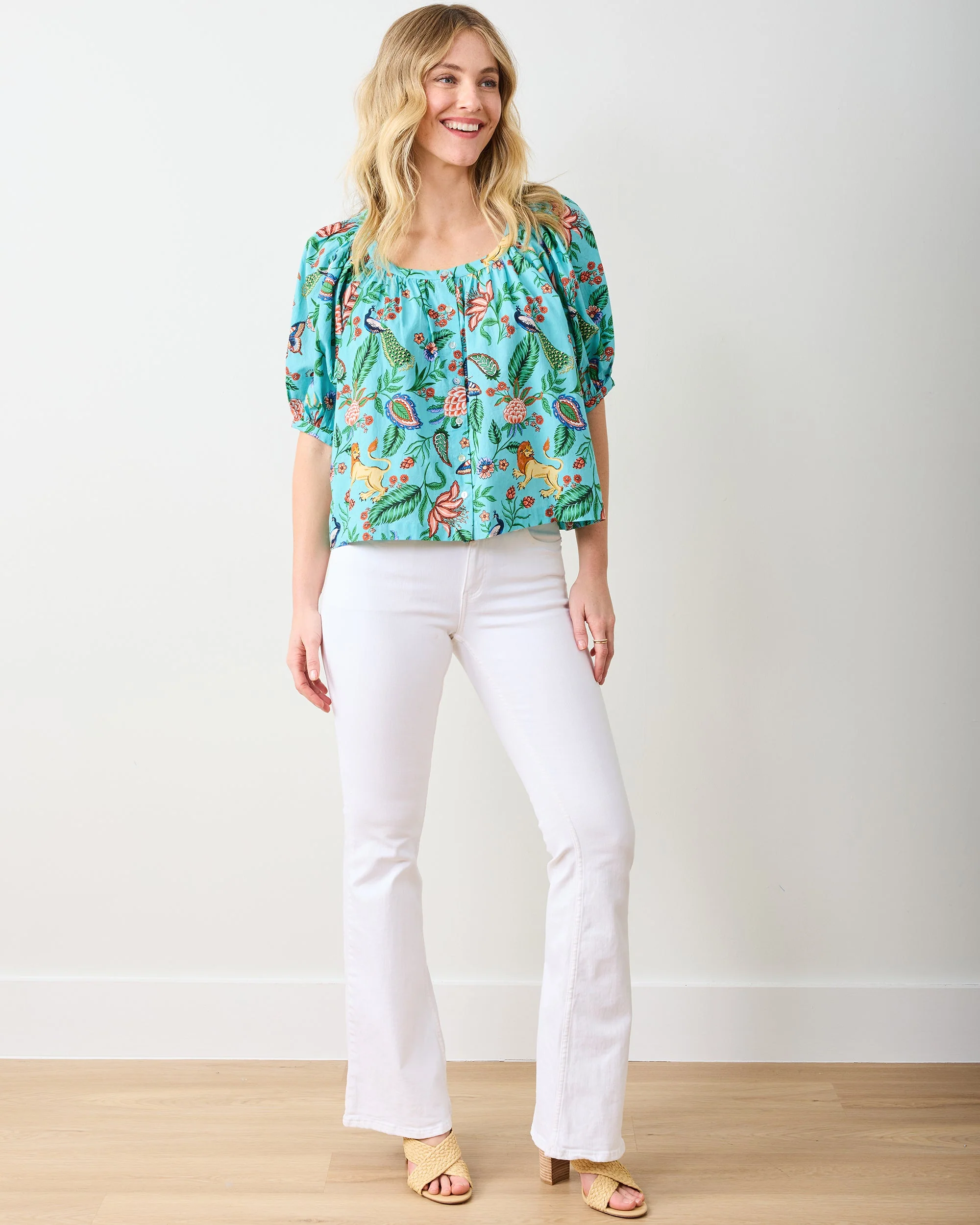 Garden District - Gilmore Blouse | Caribbean Blue - Image 5