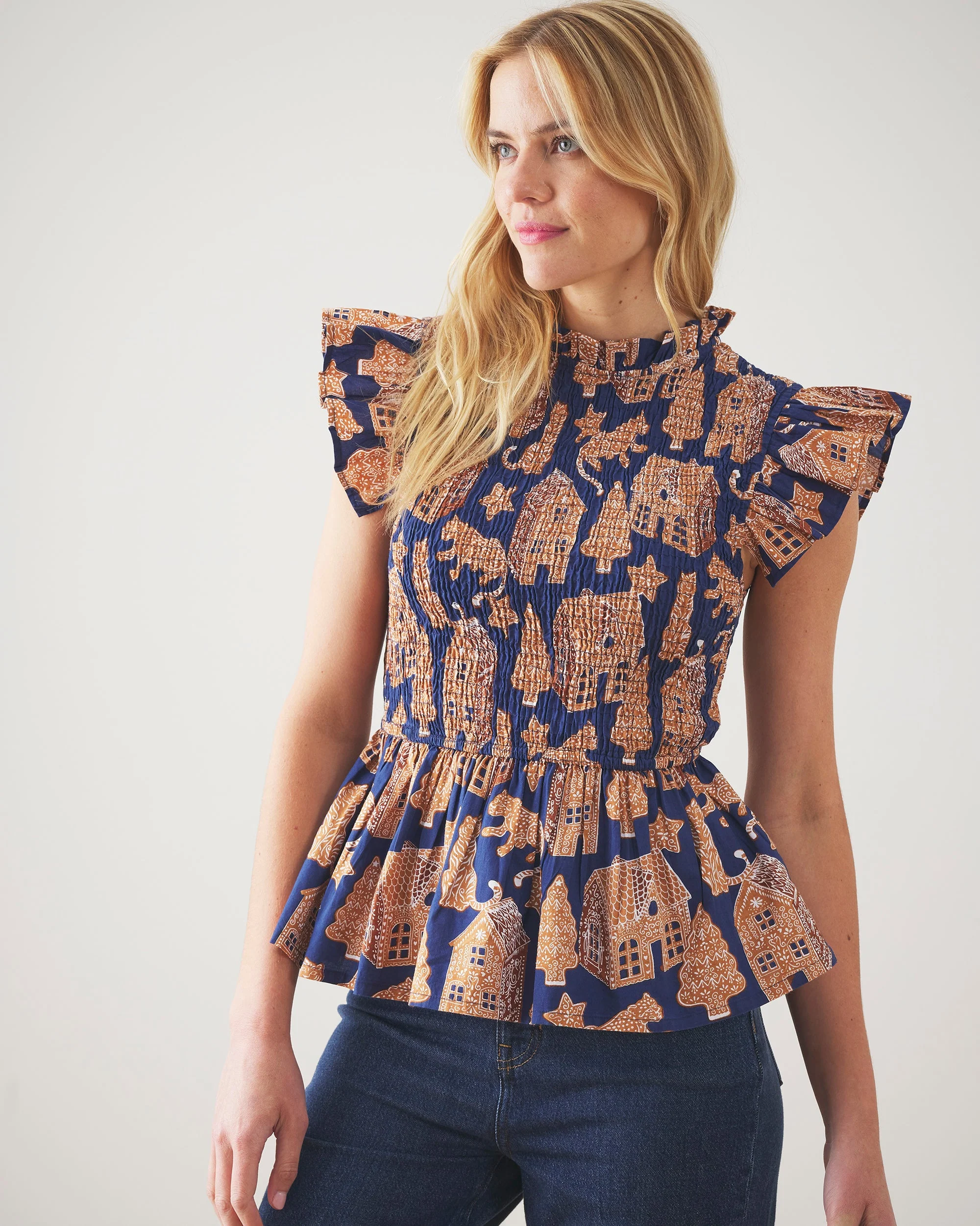 Gingerbread Party - High Priority Blouse | Classic Navy - Image 4