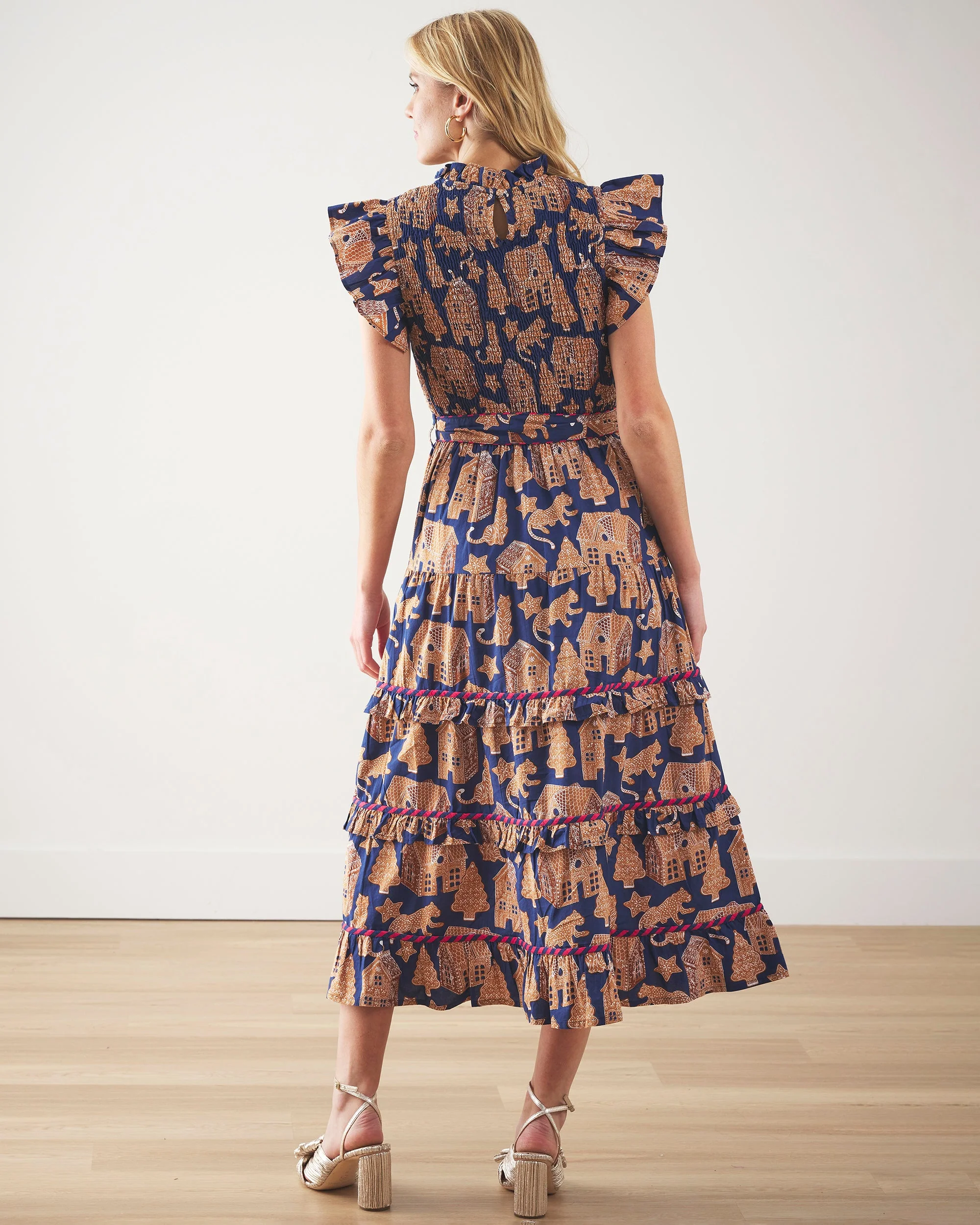Gingerbread Party - Ready to Ruffle Dress | Classic Navy - Image 4