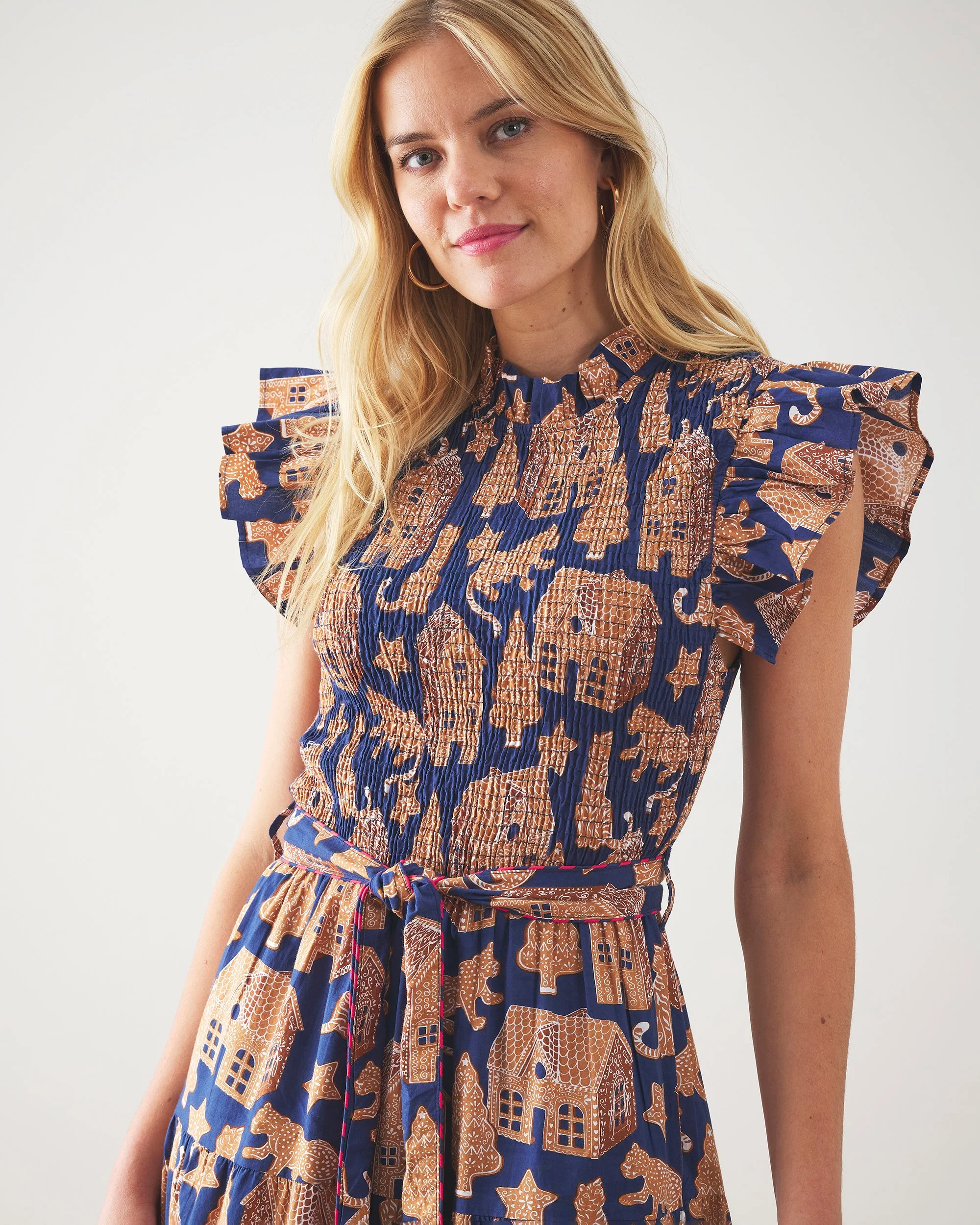 Gingerbread Party - Ready to Ruffle Dress | Classic Navy - Image 6