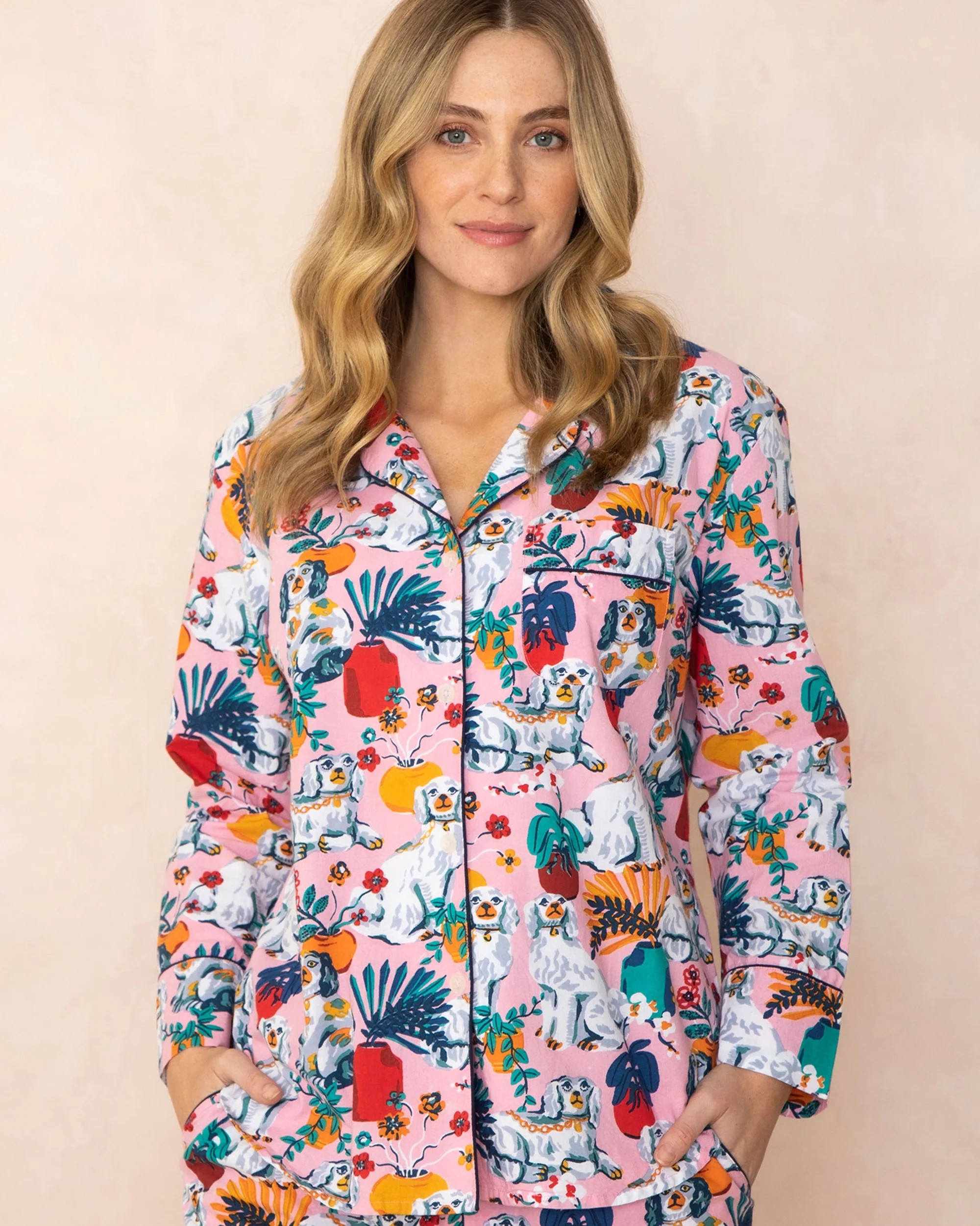 Good Dog - Long Sleeve Pajama Top | Vintage Rose