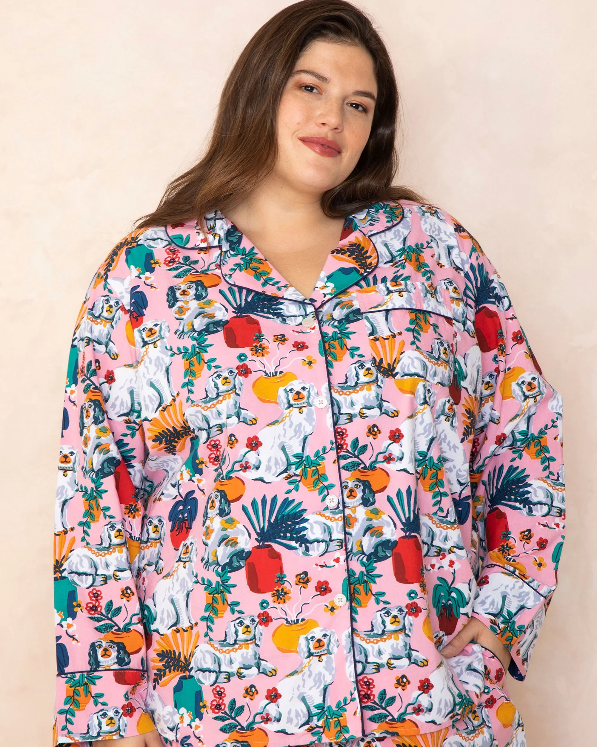 Good Dog - Long Sleeve Pajama Top | Vintage Rose - Image 2