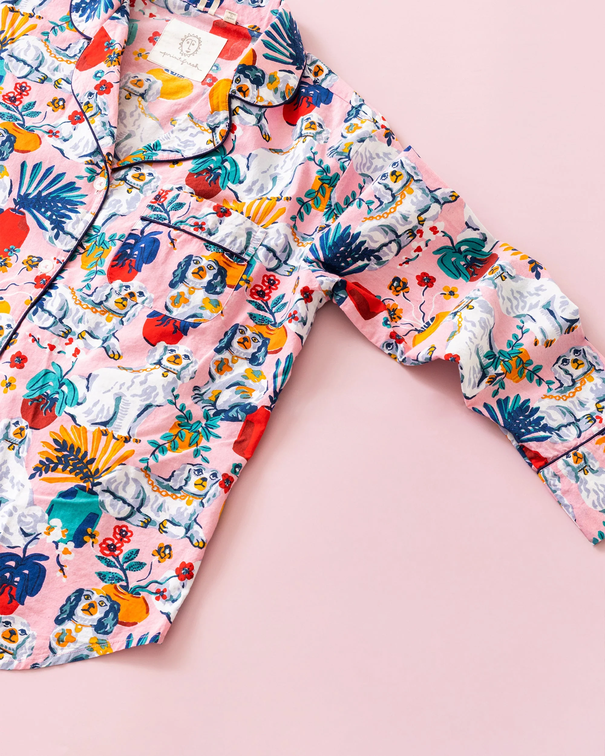 Good Dog - Long Sleeve Pajama Top | Vintage Rose - Image 4