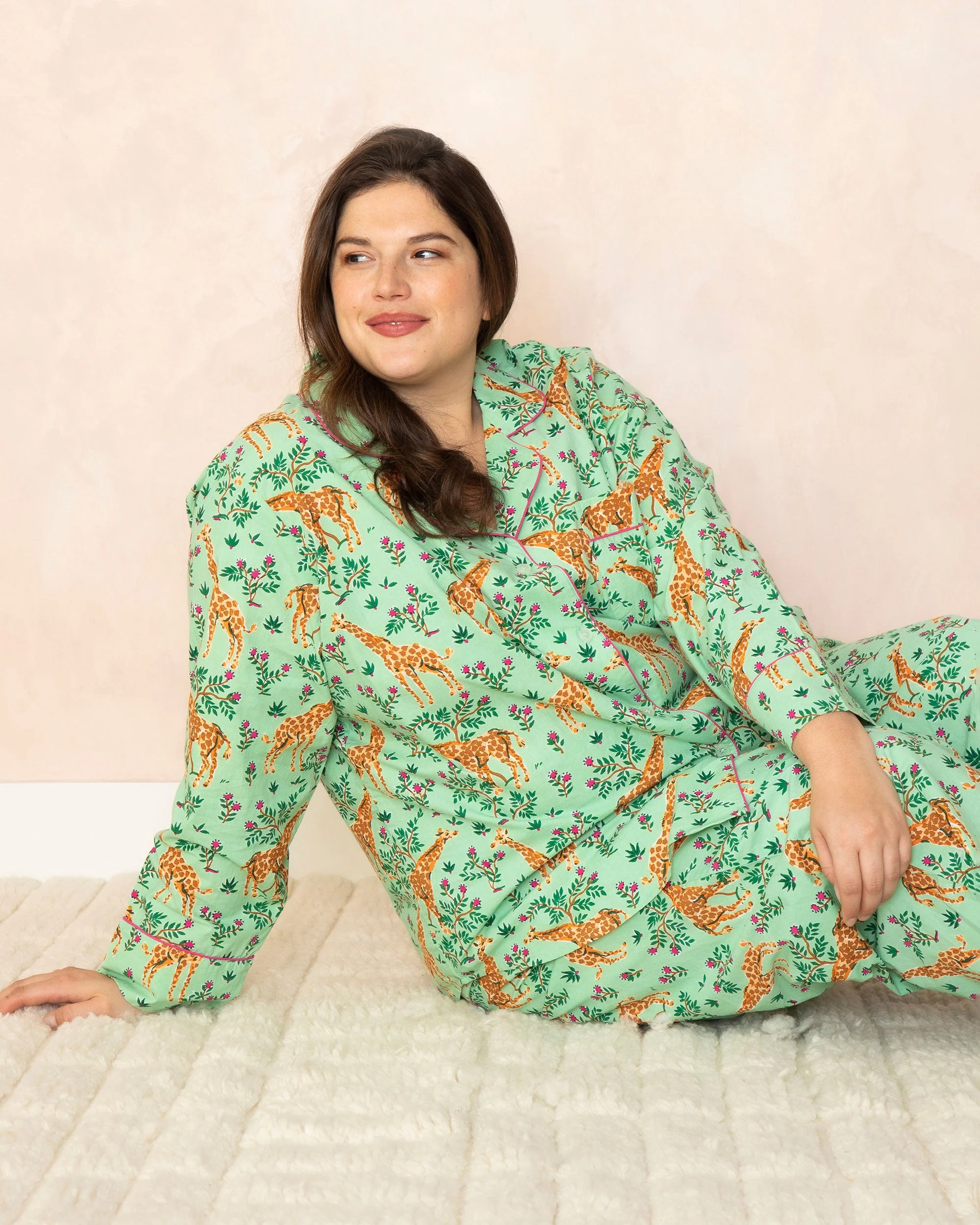 Grazing Giraffes - Long PJ Set | Sage - Image 7