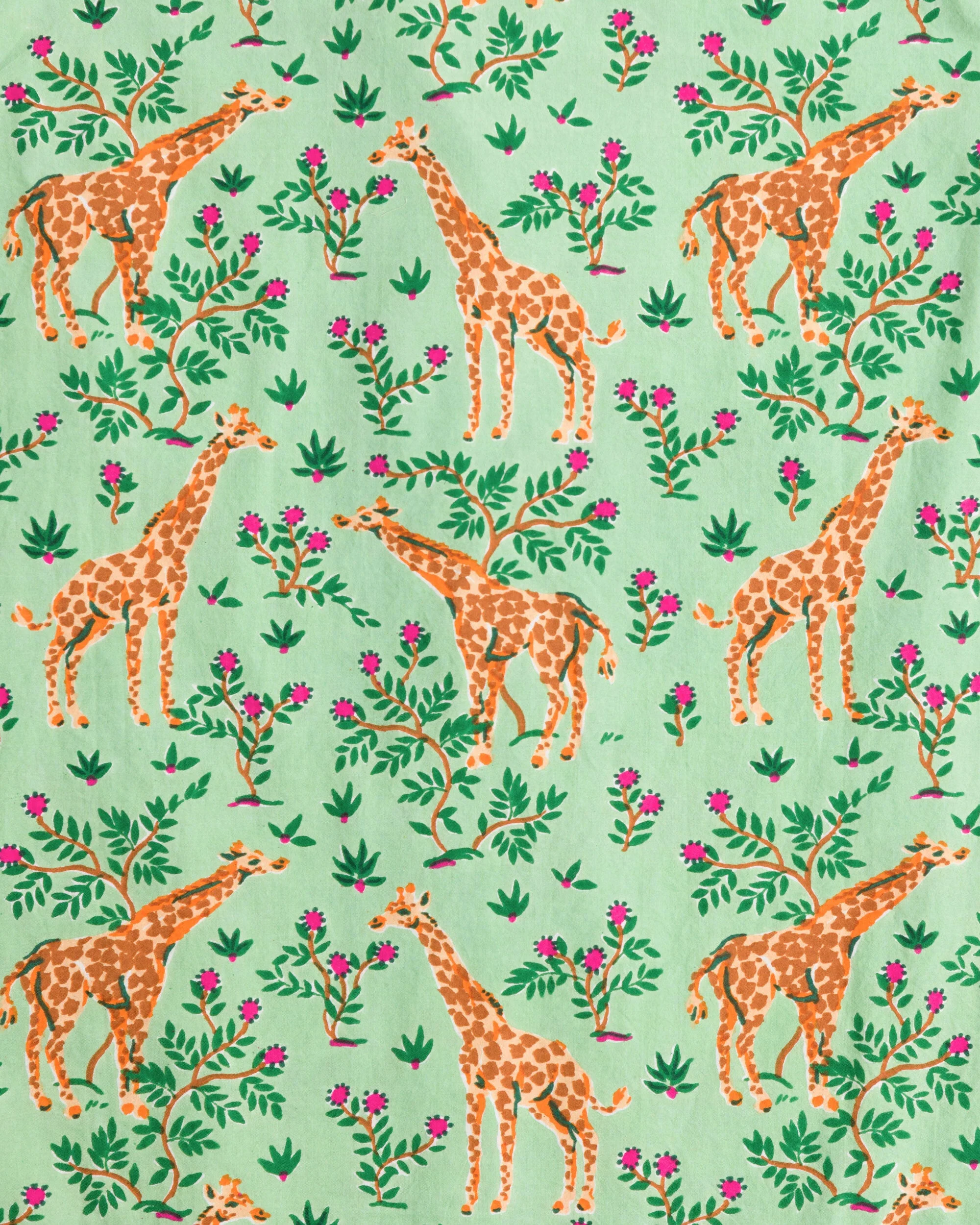 Grazing Giraffes - Long PJ Set | Sage - Image 8