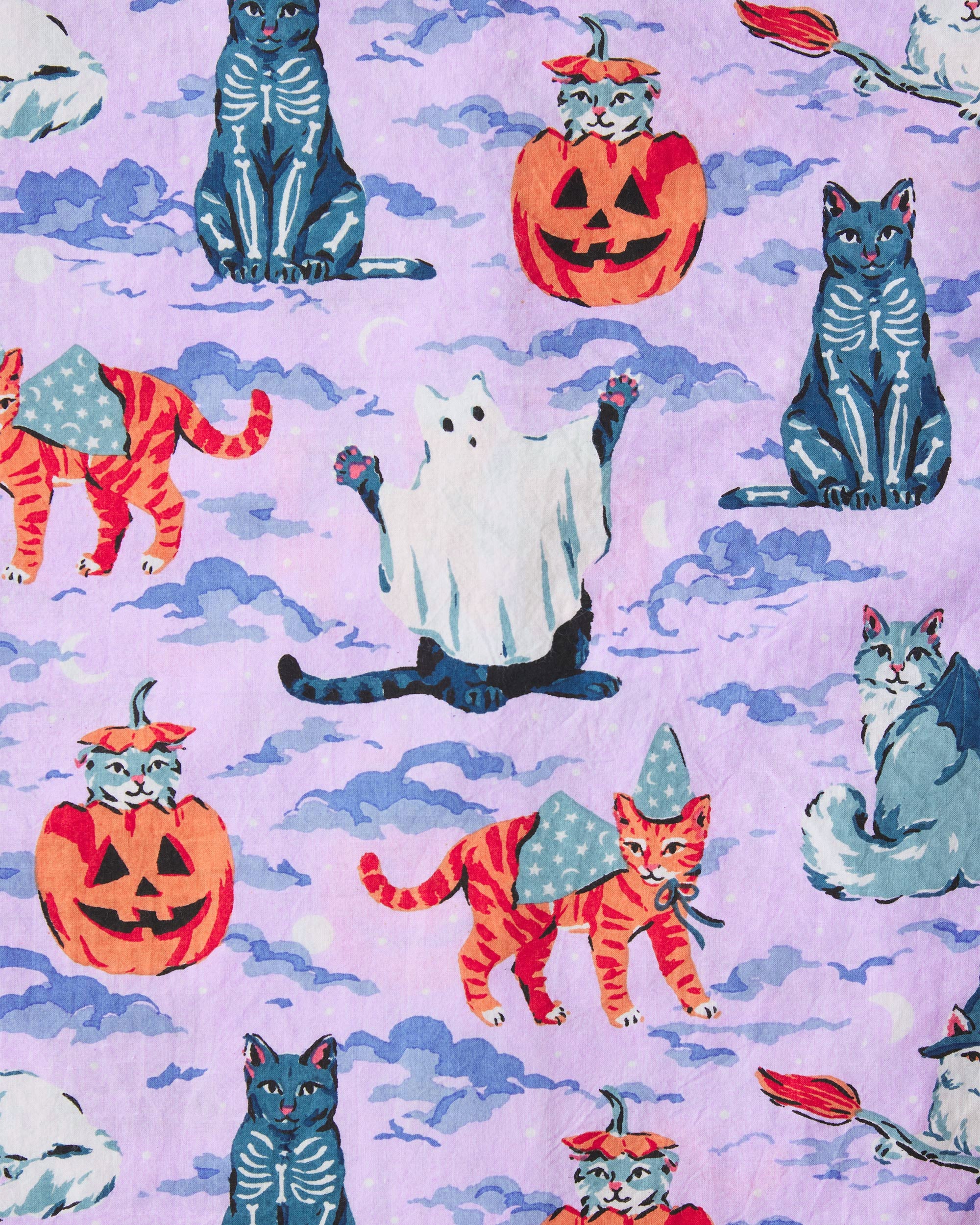 Halloween House Cats - Long PJ Set | Lavender - Image 4