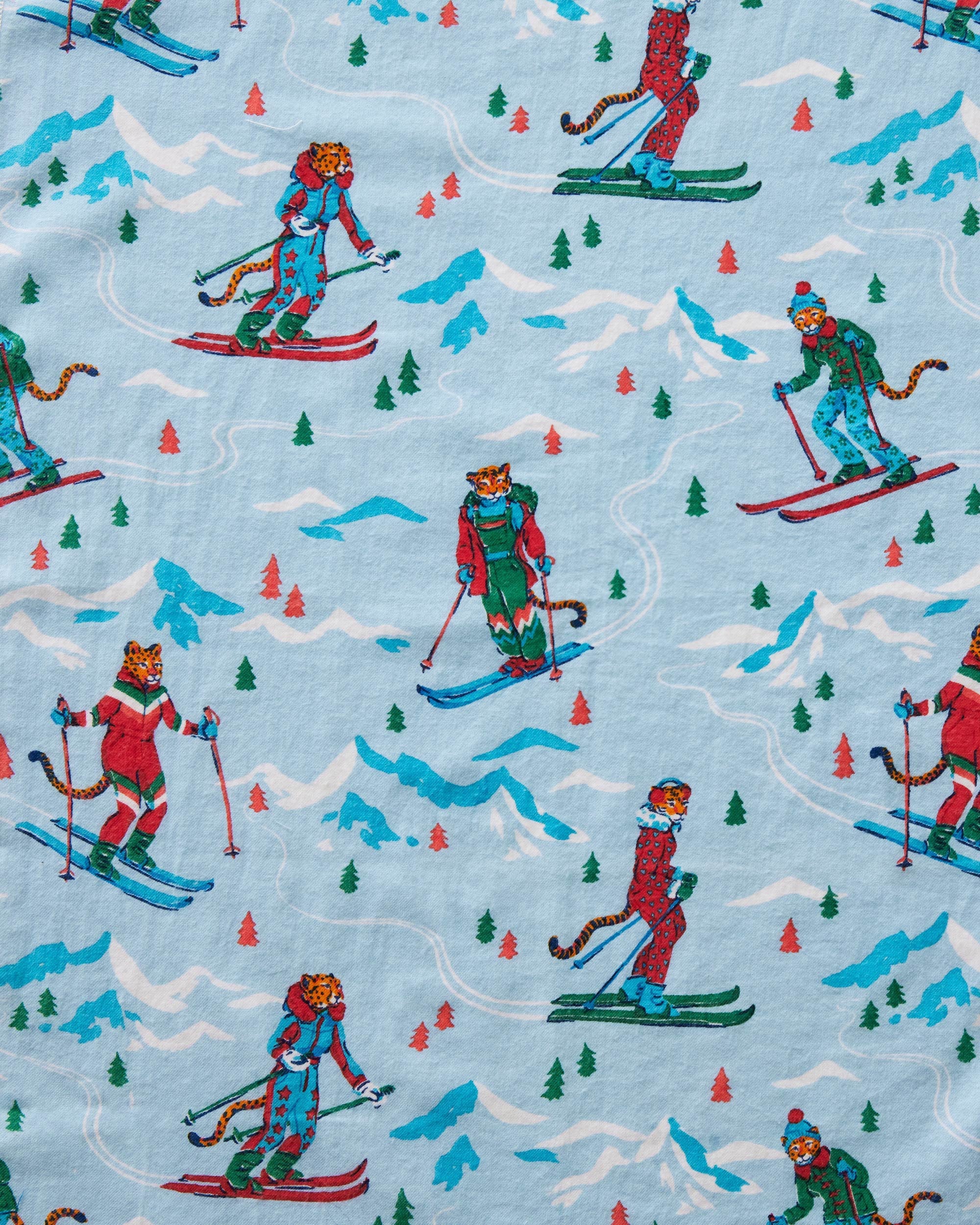 Hit the Slopes - Lightweight Flannel Long Sleeve Top & Shorts Set | Frosted Lake - Image 6
