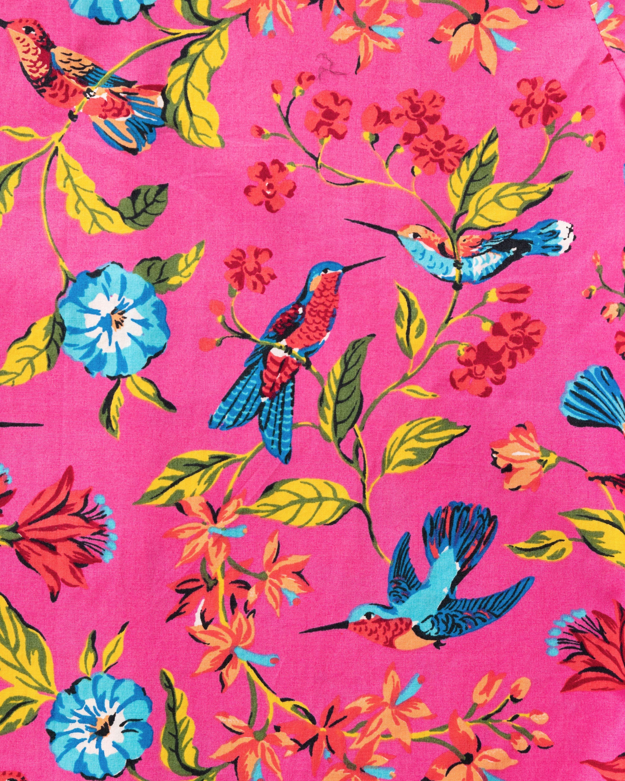 Hummingbird Haven - Long PJ Set | Fresh Raspberry - Image 4