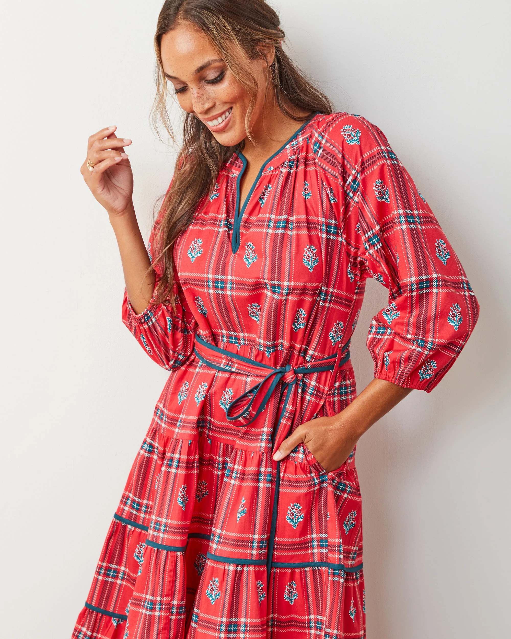 Nostalgia Plaid - Main Street Dress | Joyful Red - Image 5