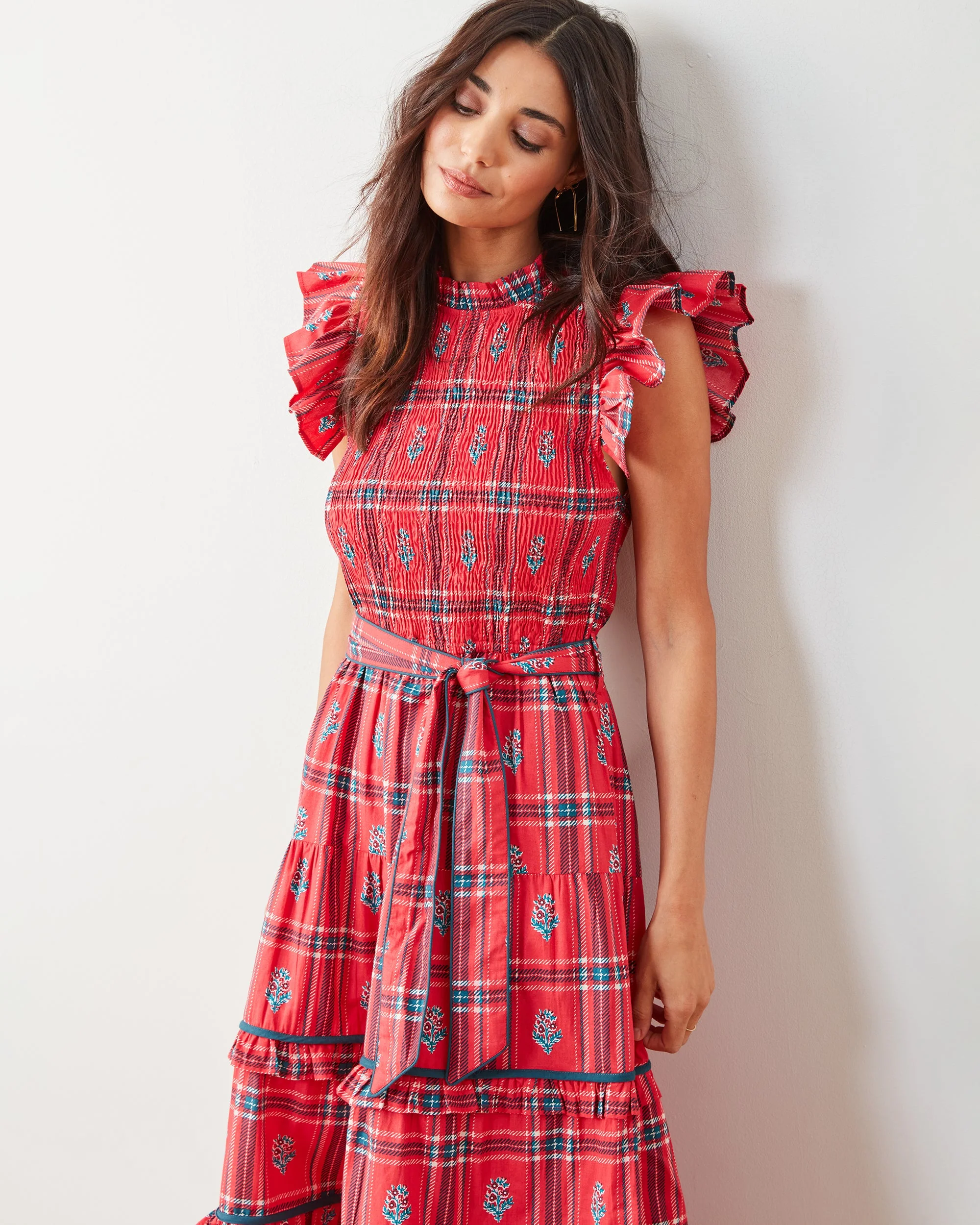 Nostalgia Plaid - Ready to Ruffle Dress | Joyful Red - Image 3