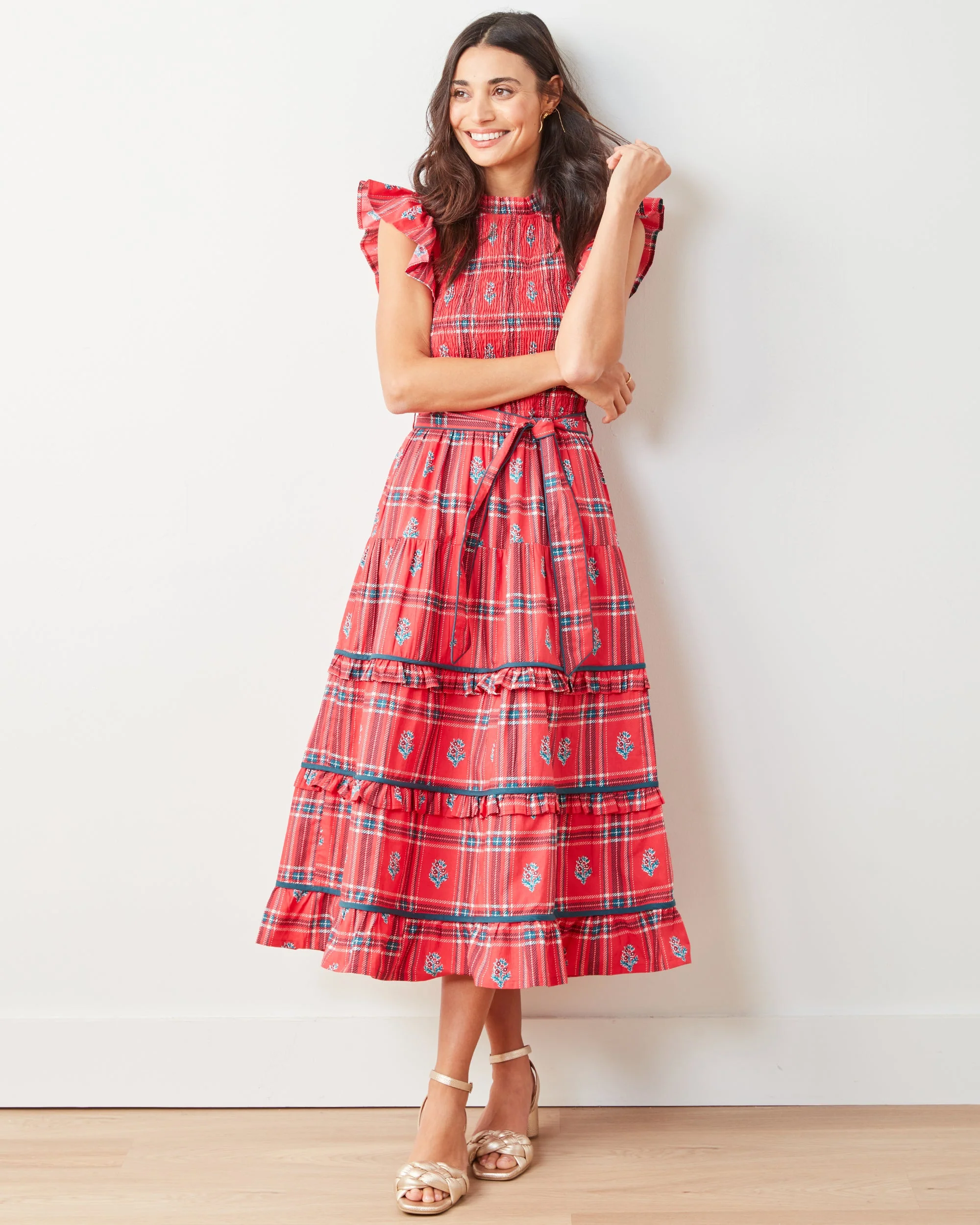 Nostalgia Plaid - Ready to Ruffle Dress | Joyful Red - Image 4