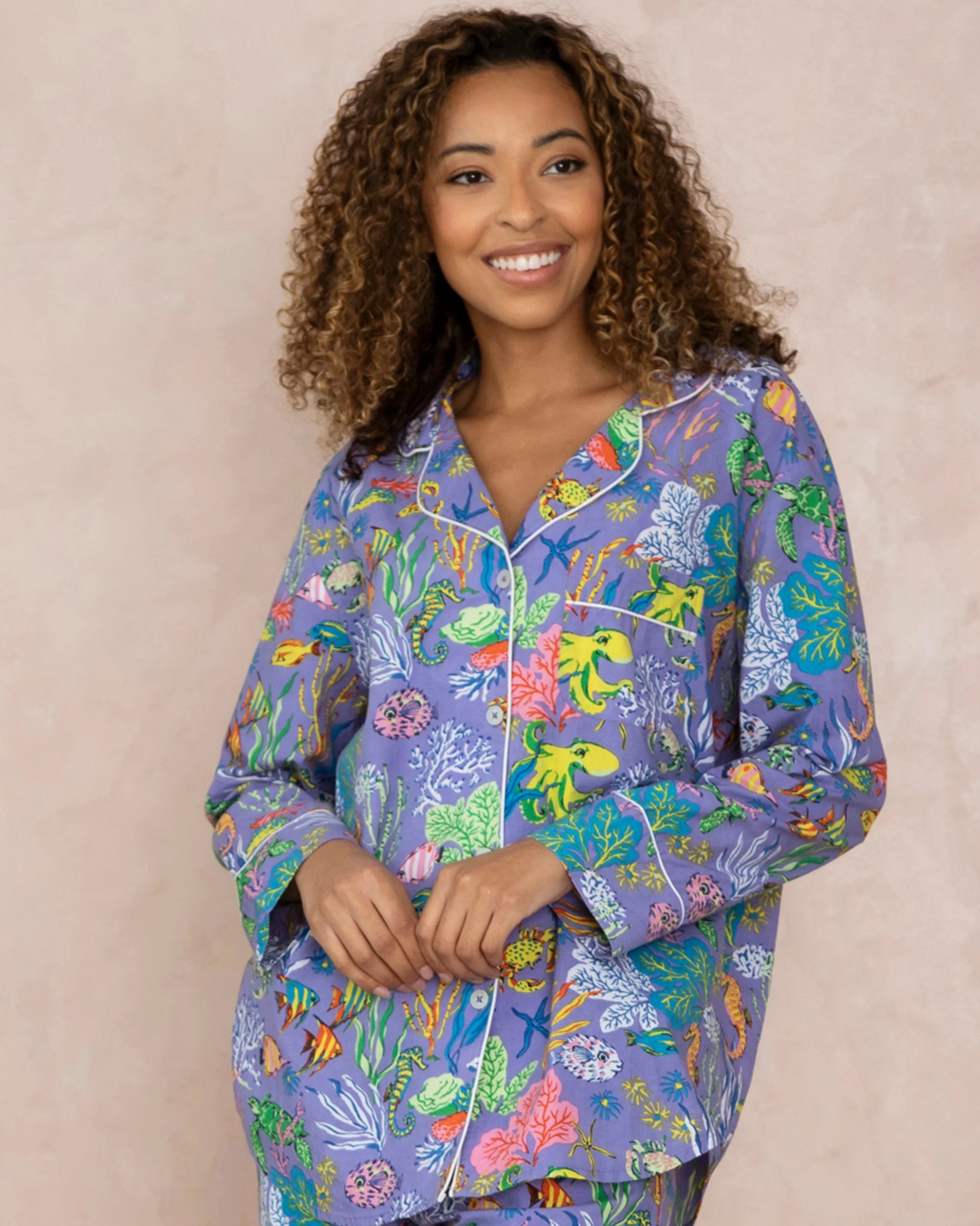 Oceania - Long Sleeve Pajama Top | Lavender - Image 2