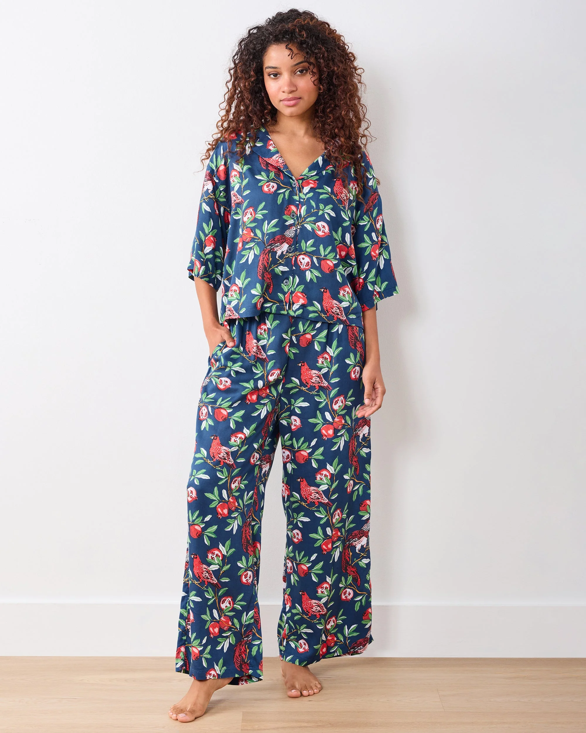 Pomegranate Tree - Eco Satin Wildest Dream Set | Navy - Image 3