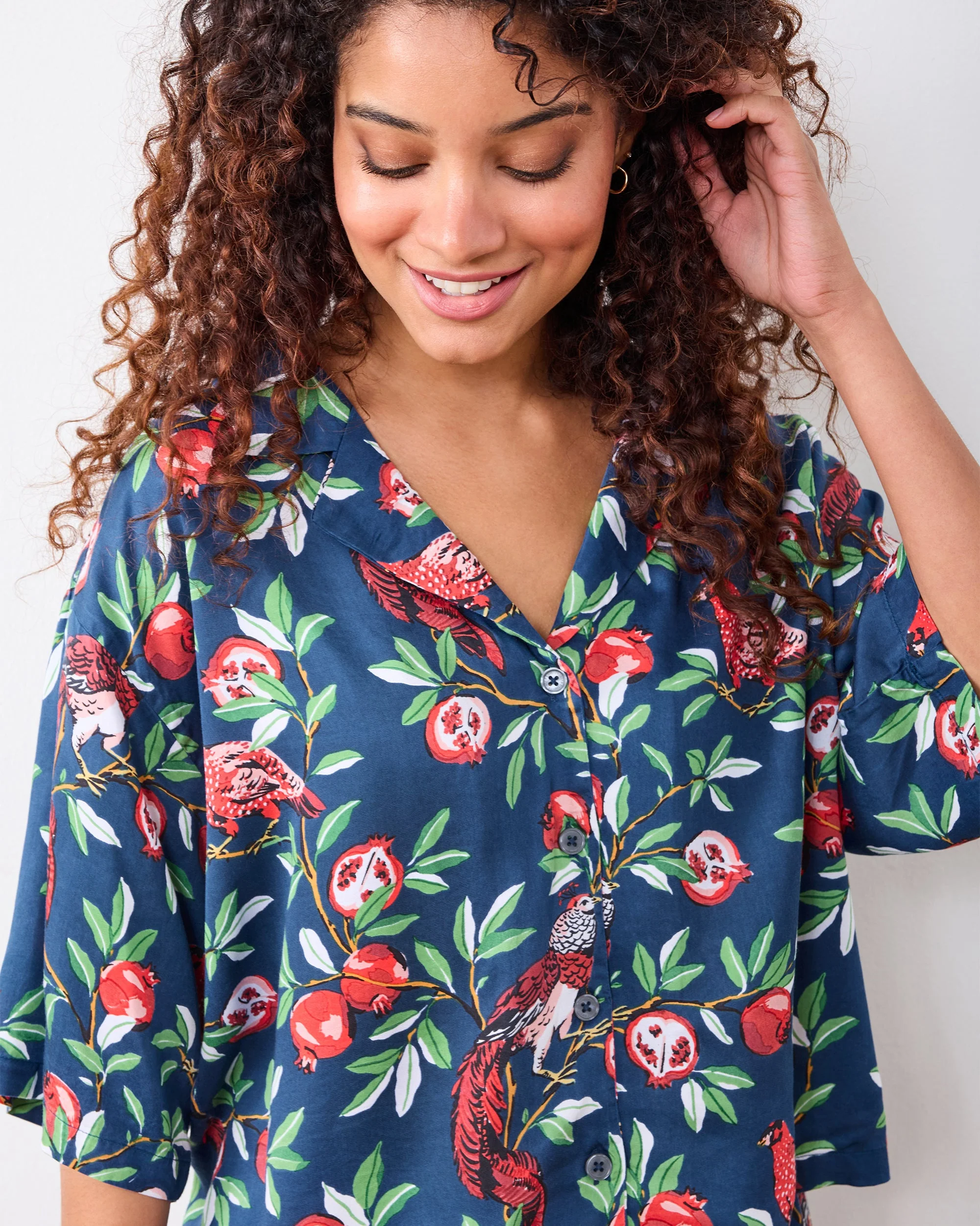 Pomegranate Tree - Eco Satin Wildest Dream Set | Navy - Image 5