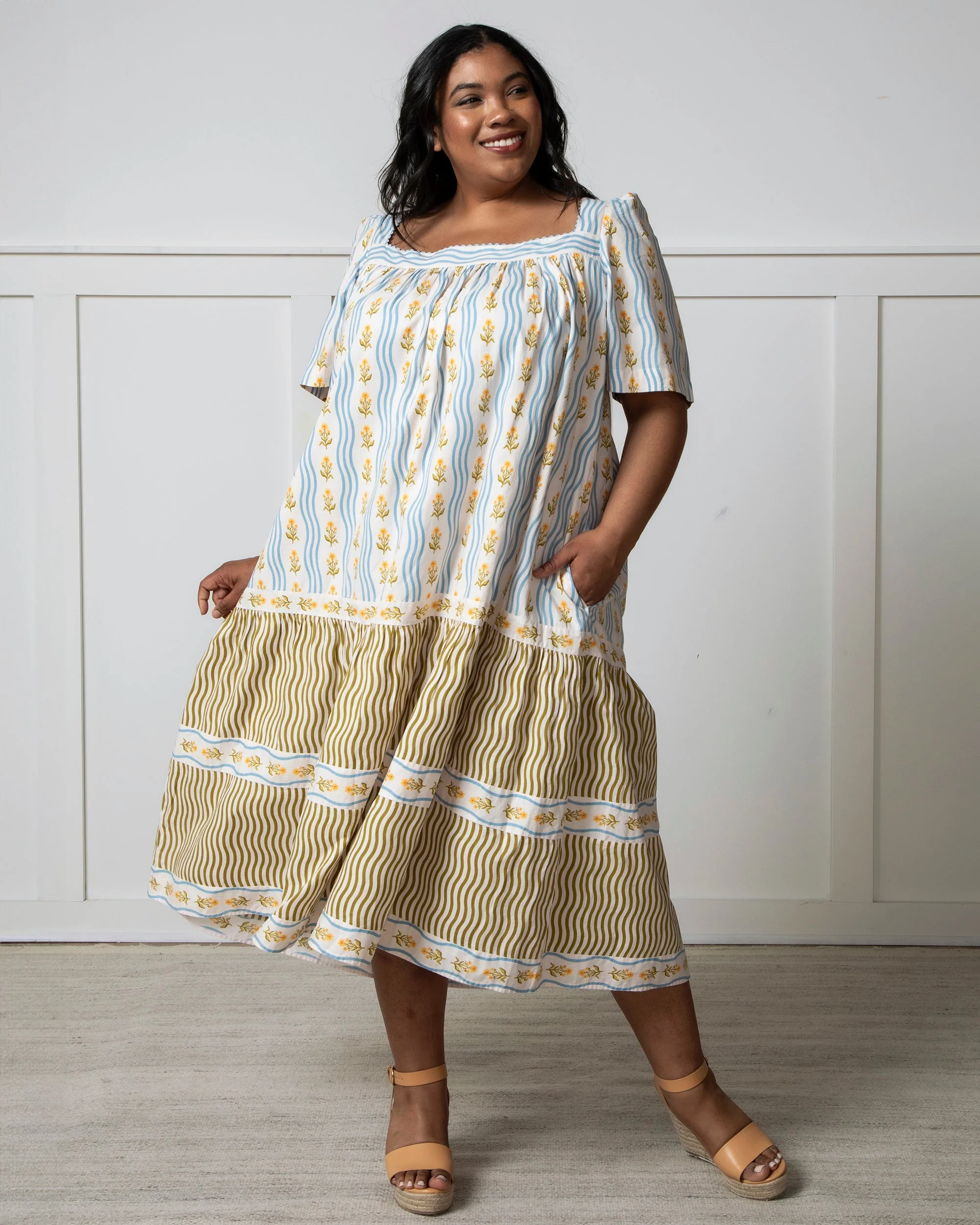 Printfresh + Lars Trimmed & Pruned - Gracious Gardener Midi Dress | Teacup - Image 4