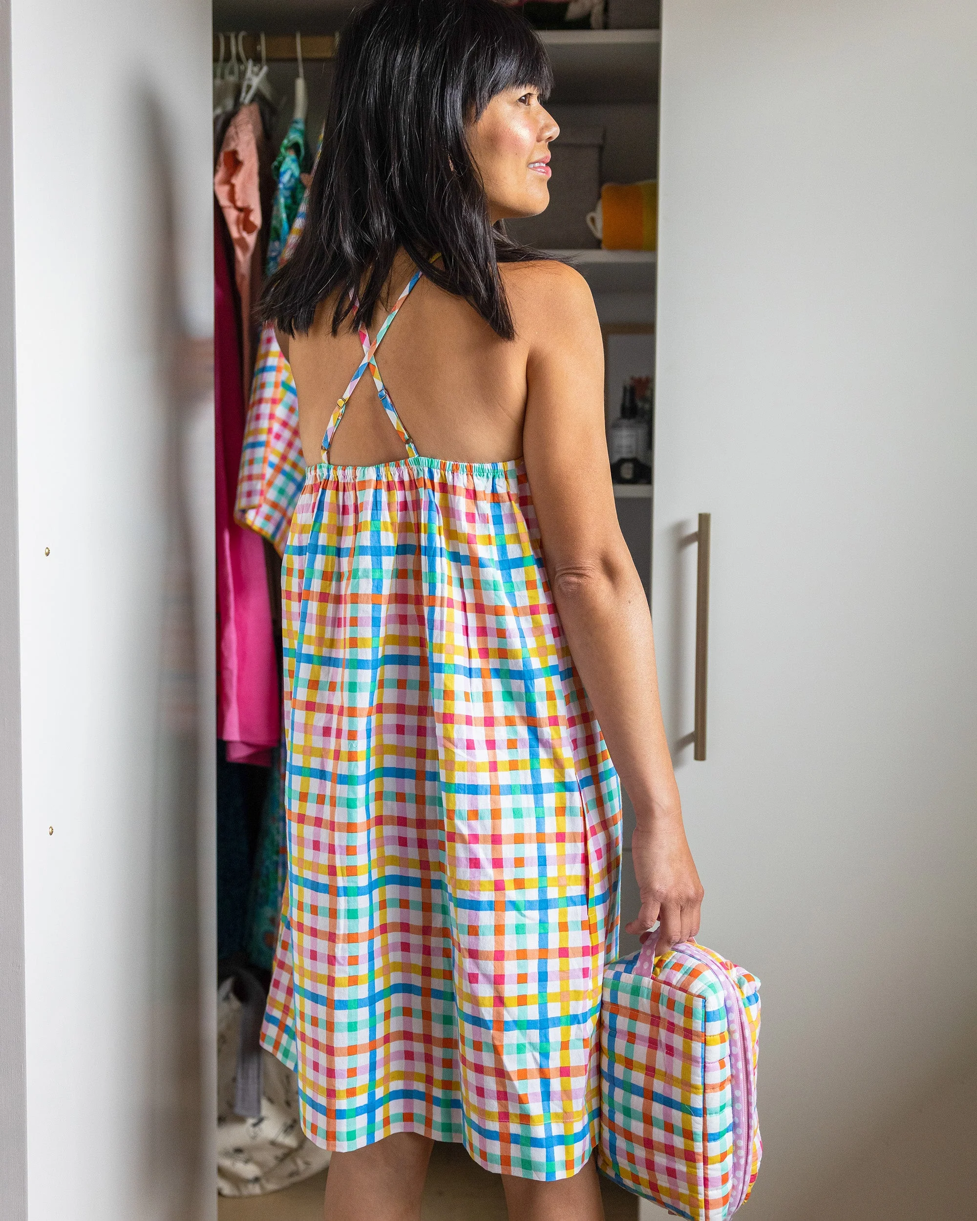 Printfresh + Oh Joy! - Plaid Picnic - Cami Nightgown | Citrus Squeeze - Image 3