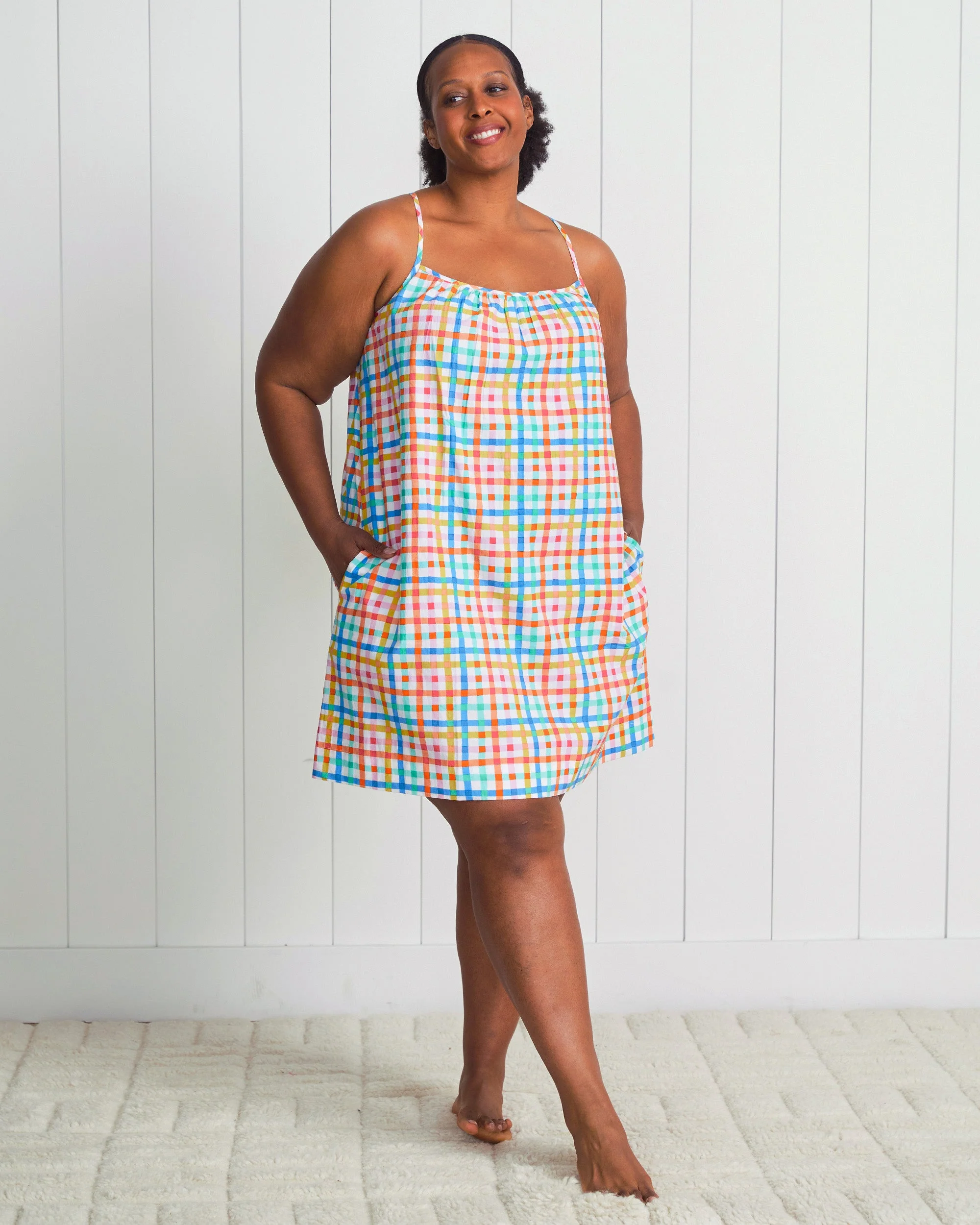 Printfresh + Oh Joy! - Plaid Picnic - Cami Nightgown | Citrus Squeeze - Image 4