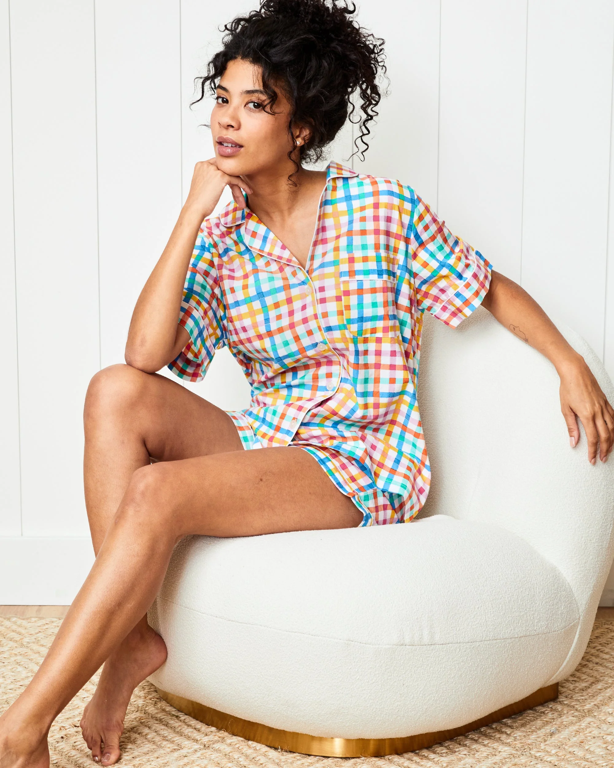 Printfresh + Oh Joy! - Plaid Picnic - Short PJ Set | Citrus Squeeze - Image 2