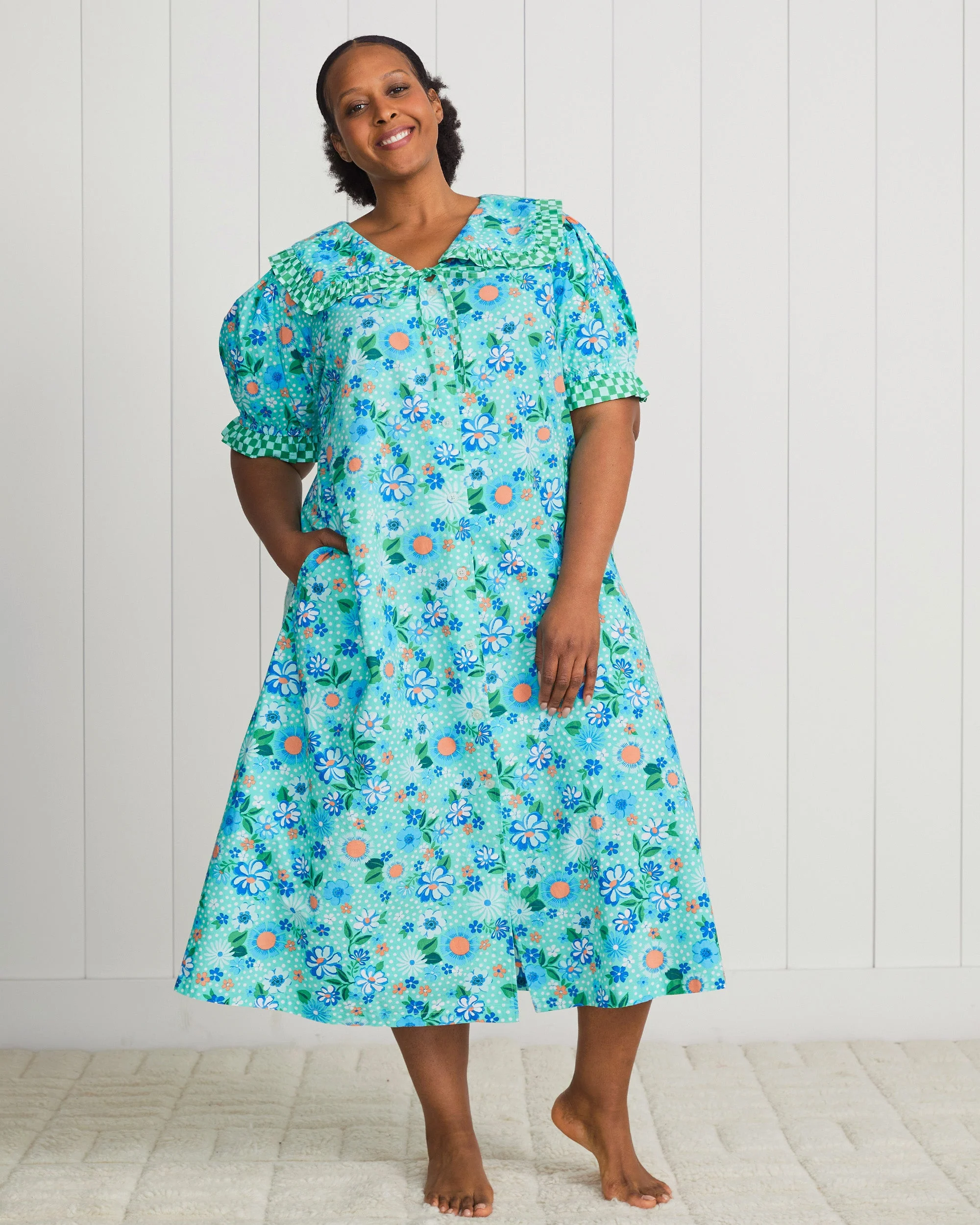 Printfresh + Oh Joy! - Posh Petals - Nostalgia Nightgown | Spearmint - Image 4