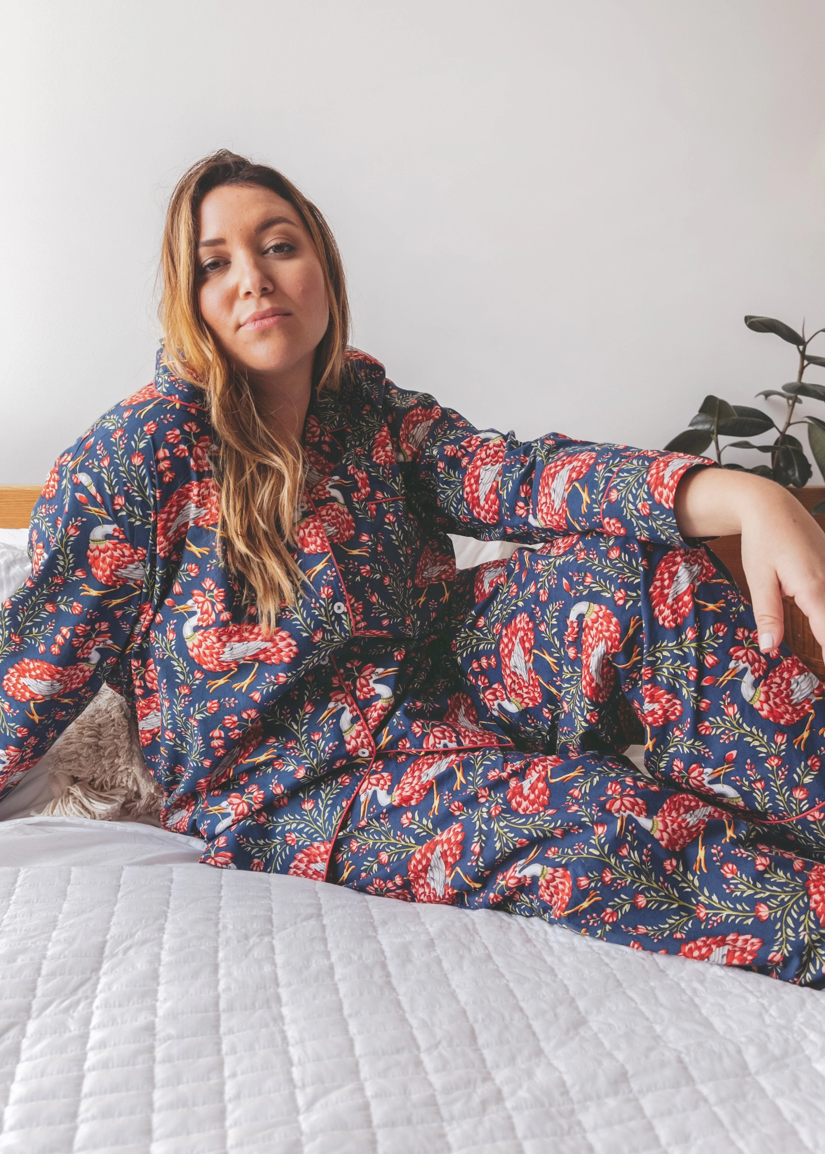Queen Lotus - Long PJ Set | Indigo - Image 8