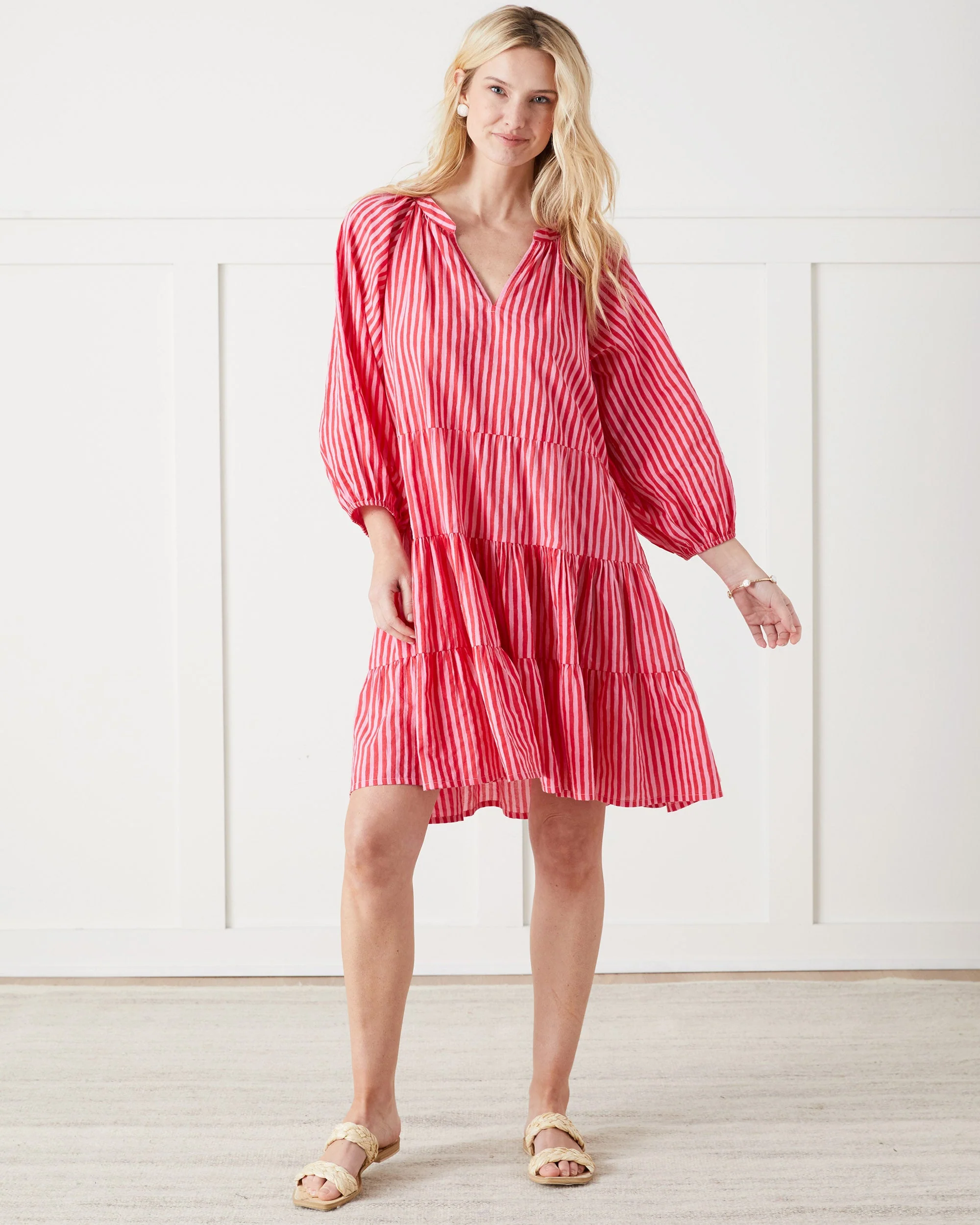 Seaside Stripes - Dockside Date Dress | Peach Cobbler - Image 5