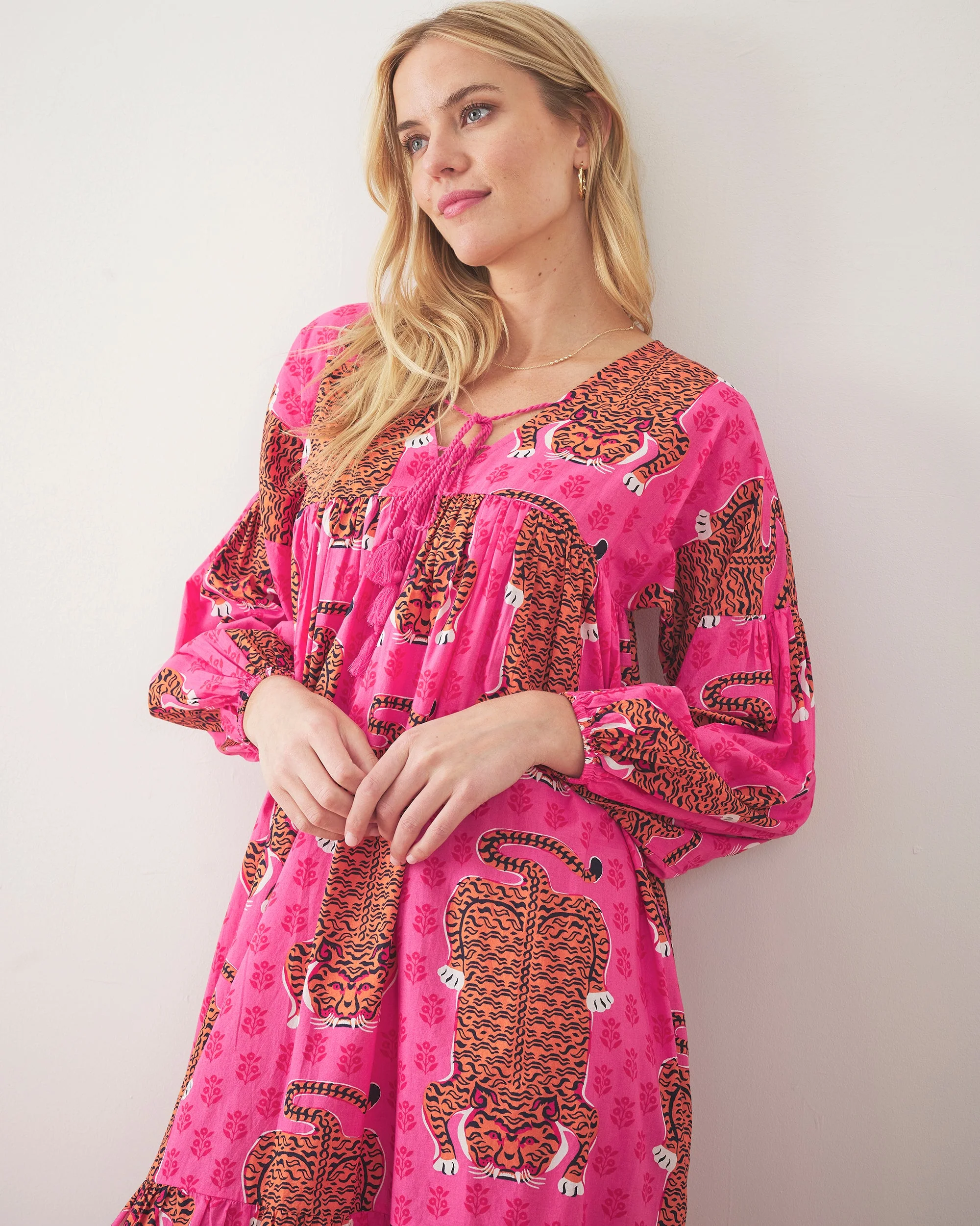 Siberian Stripes - Day Tripper Dress | Neon Rose - Image 2